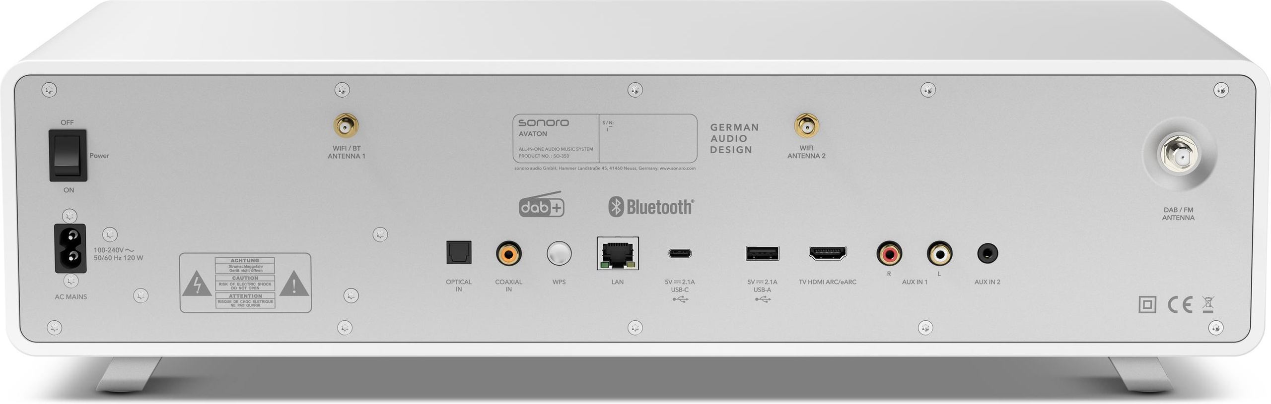 Rádio Hi-fi Sonoro Avaton SO-3500-100-MWS - Branco Mate e Prata Branco mate-6