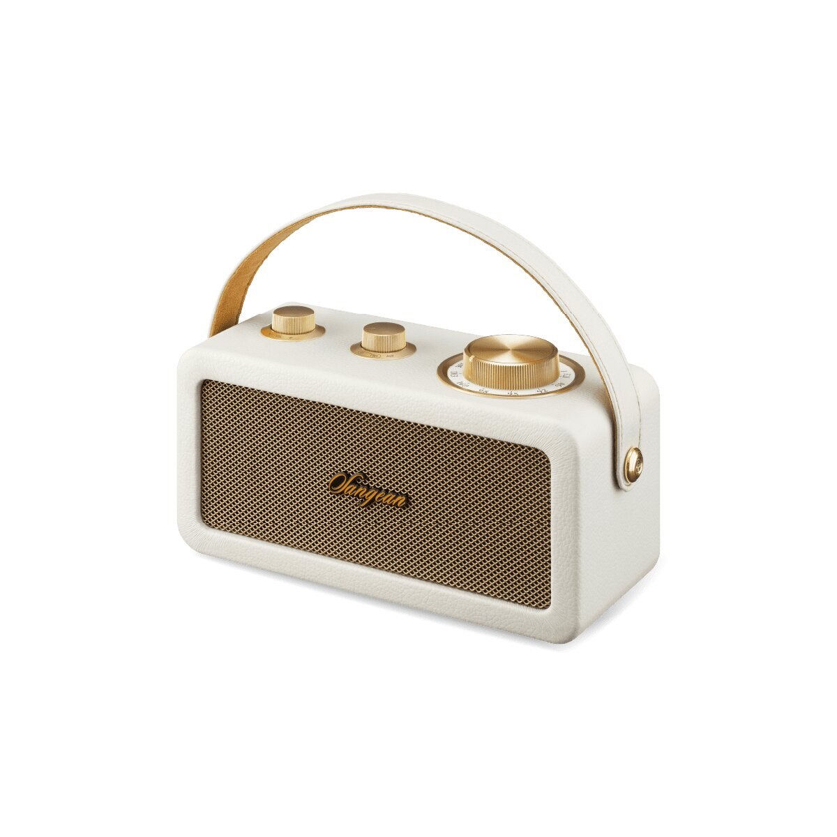Rádio Portátil Sangean RA-101 com Caixa em Madeira, FM, Bluetooth, TWS, AUX. - Marfim e Dourado Marfim-2