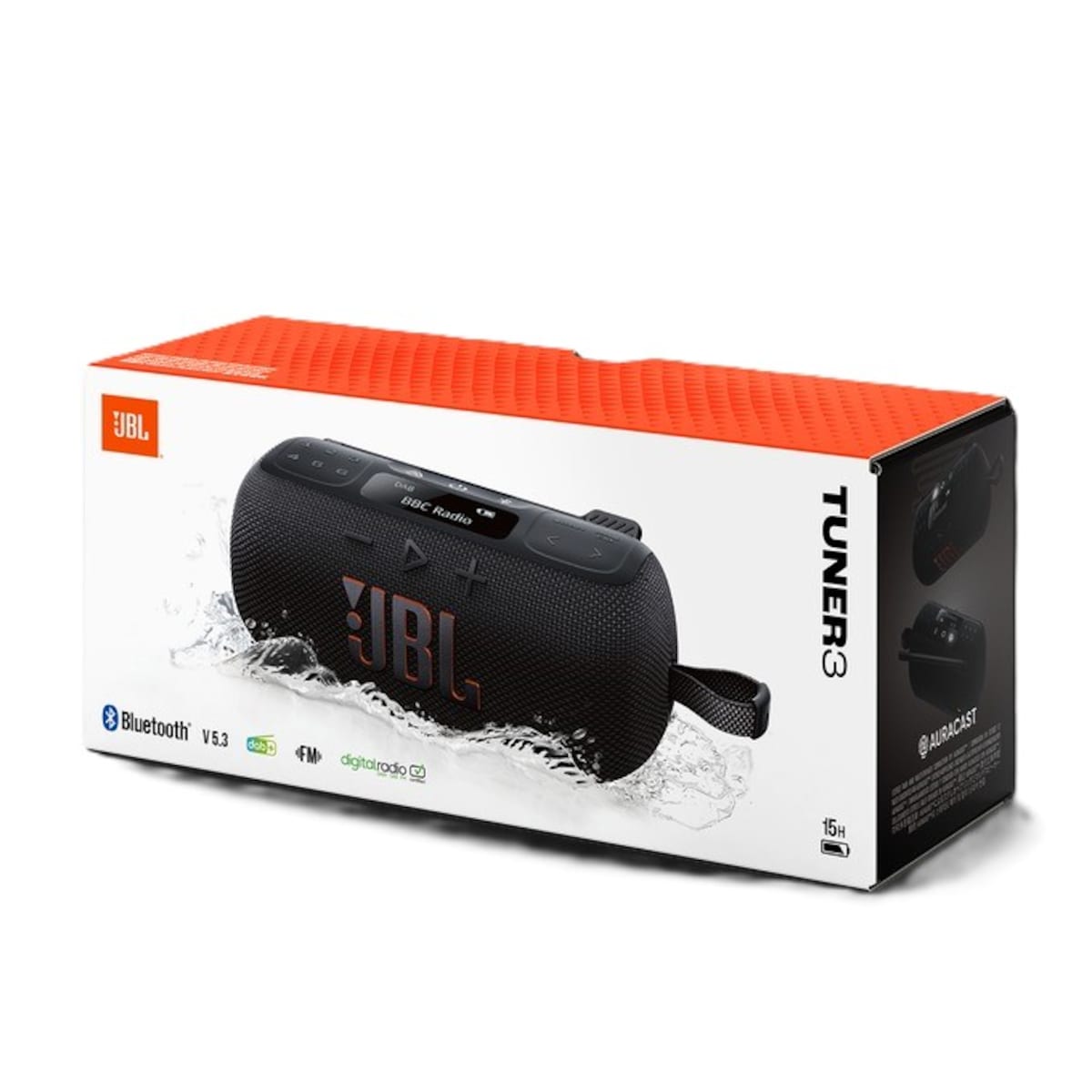 Rádio e Coluna Portátil JBL Tuner3,Bluetooth 5.3, Resistente à Água e Pó (IP68), Rádio FM/DAB/DAB+ Preto-7