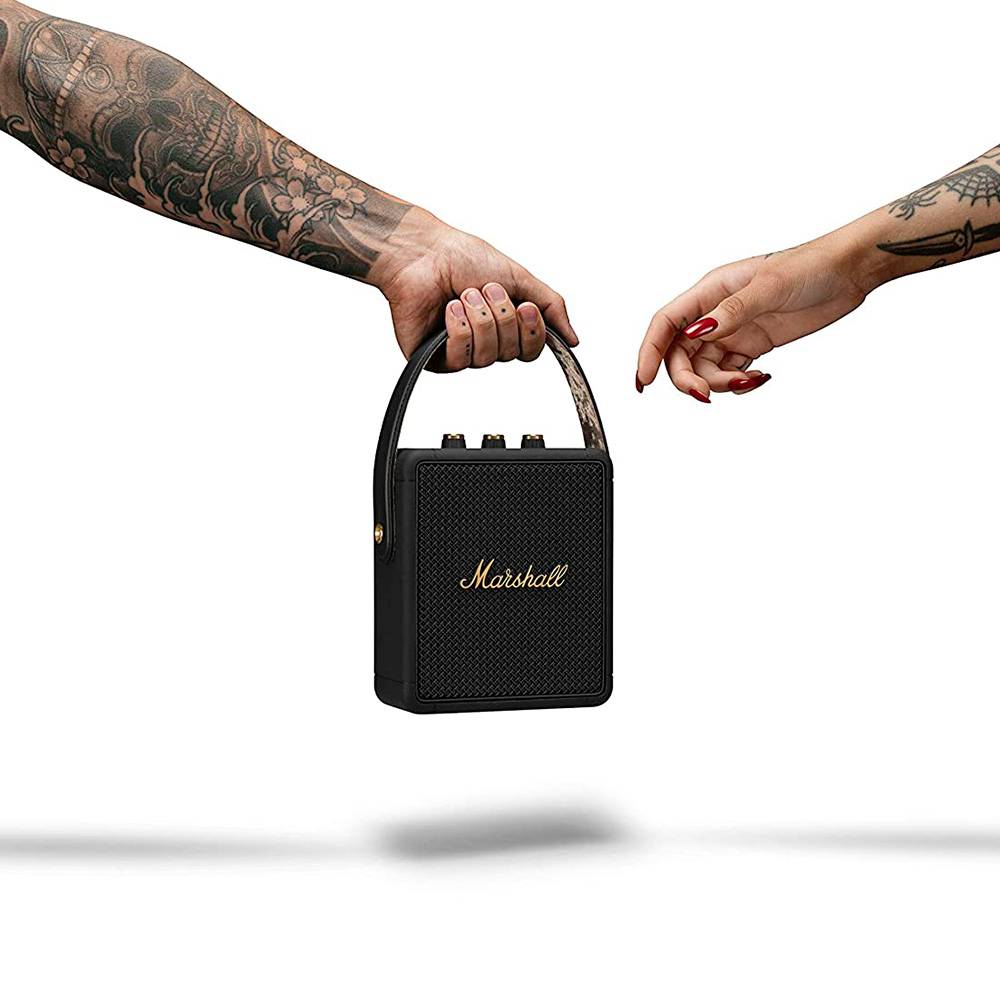 Coluna PortátilvMarshall Bluetooth Stockwell II Black & Brass Preto-6