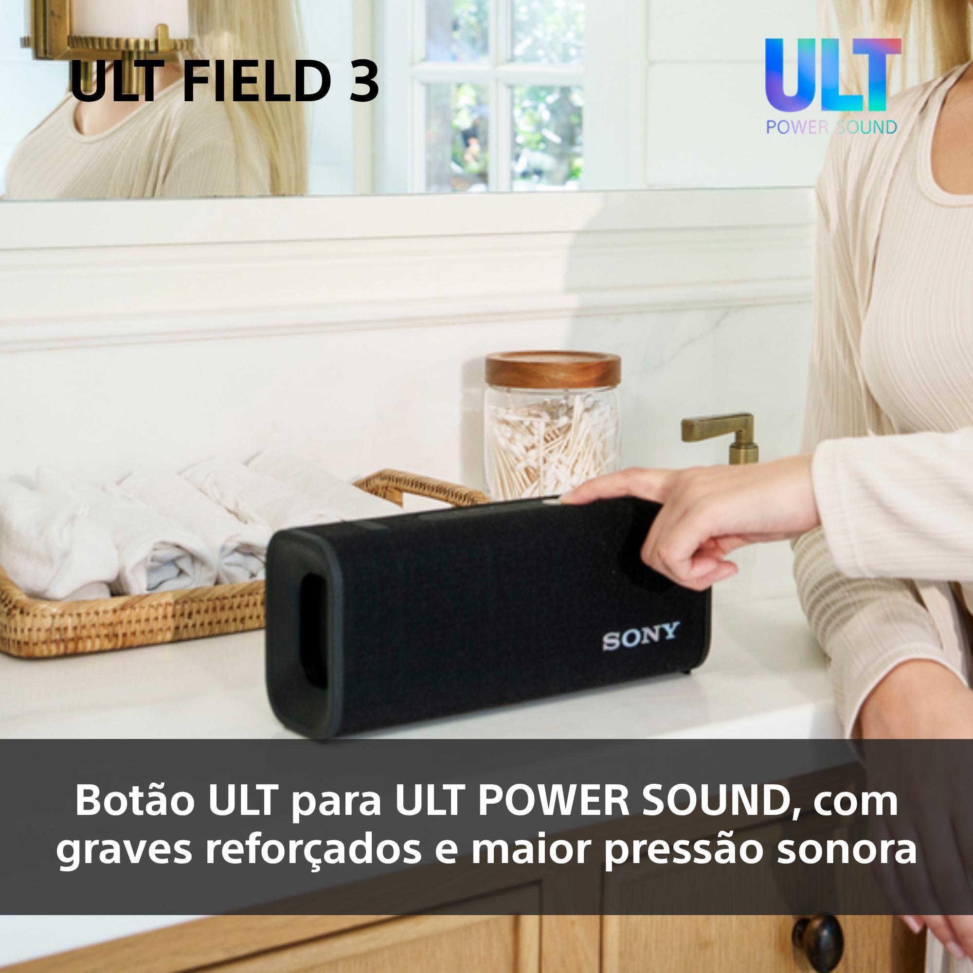 Coluna Portátil Sony ULT FIELD 3 com ULT POWER SOUND, IP 67, Resistente à Água, ao Pó e a Choques, Bateria com 24 Horas de Duração, Correia Amovível Preto-4