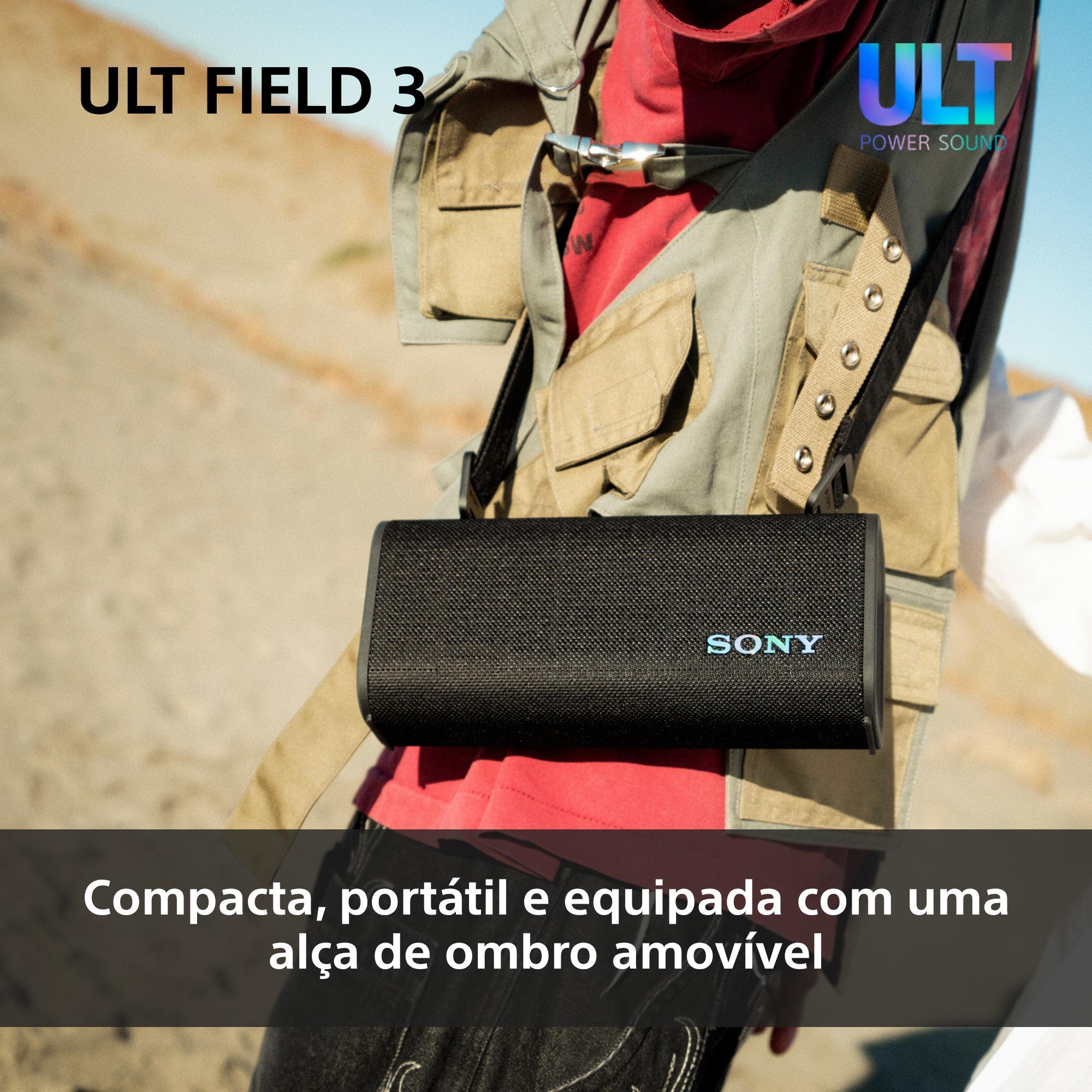 Coluna Portátil Sony ULT FIELD 3 com ULT POWER SOUND, IP 67, Resistente à Água, ao Pó e a Choques, Bateria com 24 Horas de Duração, Correia Amovível Preto-5