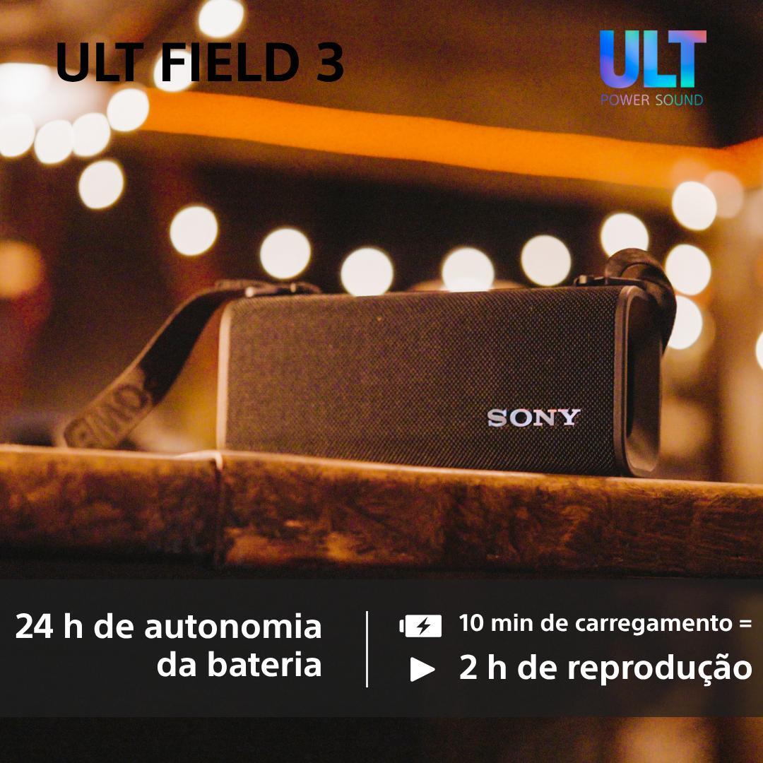 Coluna Portátil Sony ULT FIELD 3 com ULT POWER SOUND, IP 67, Resistente à Água, ao Pó e a Choques, Bateria com 24 Horas de Duração, Correia Amovível Preto-6