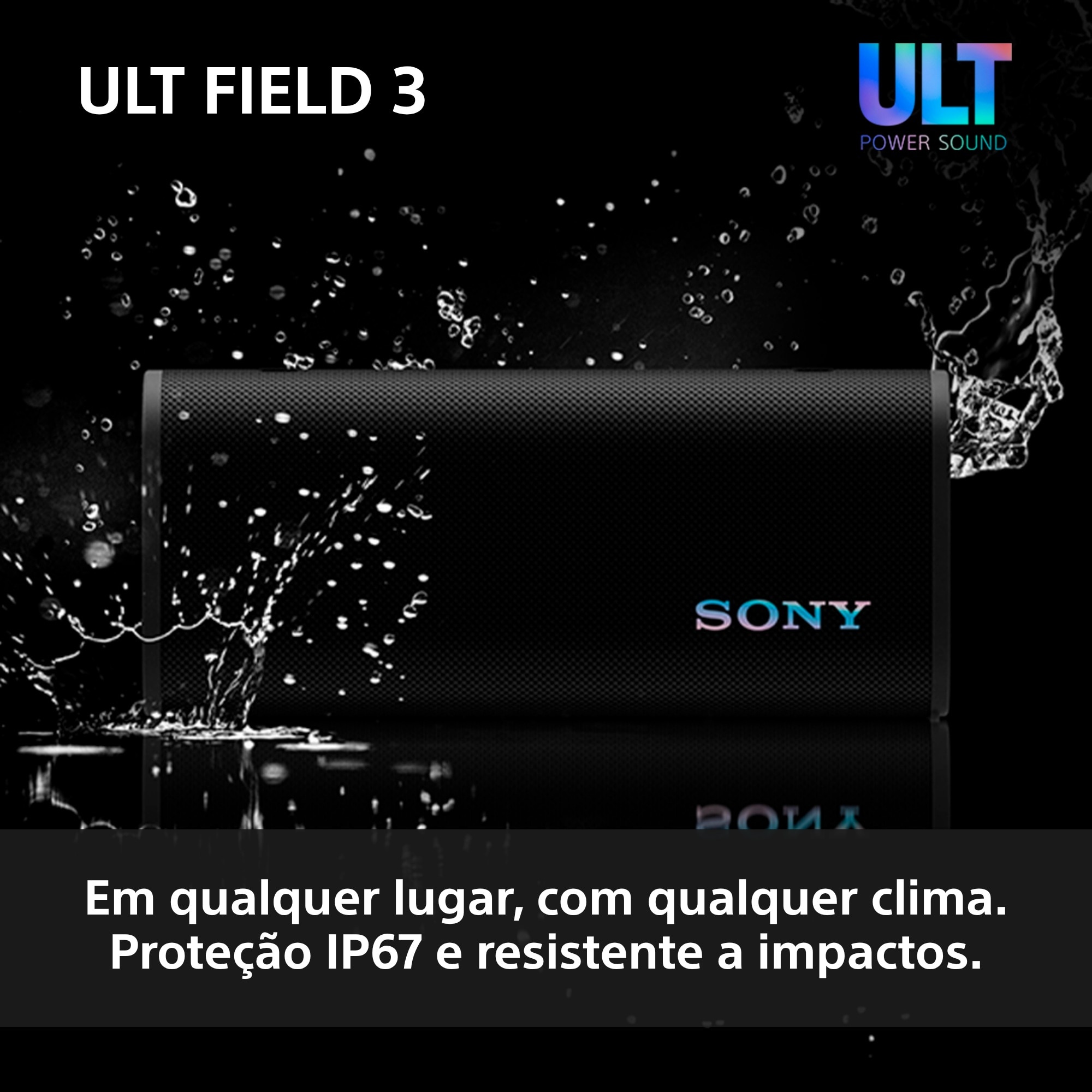 Coluna Portátil Sony ULT FIELD 3 com ULT POWER SOUND, IP 67, Resistente à Água, ao Pó e a Choques, Bateria com 24 Horas de Duração, Correia Amovível Preto-7