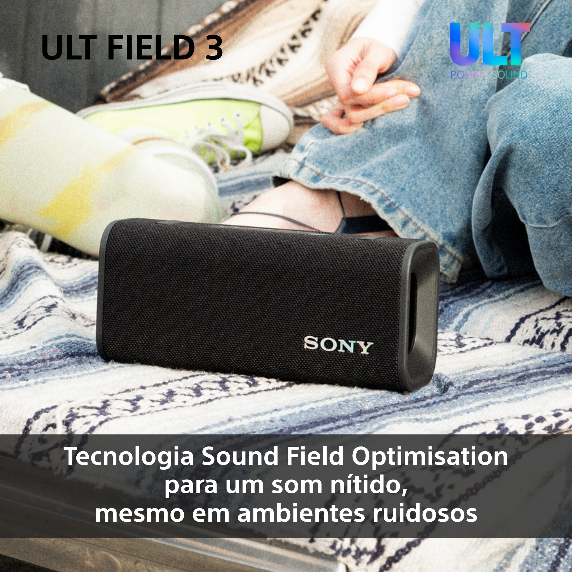 Coluna Portátil Sony ULT FIELD 3 com ULT POWER SOUND, IP 67, Resistente à Água, ao Pó e a Choques, Bateria com 24 Horas de Duração, Correia Amovível Preto-8