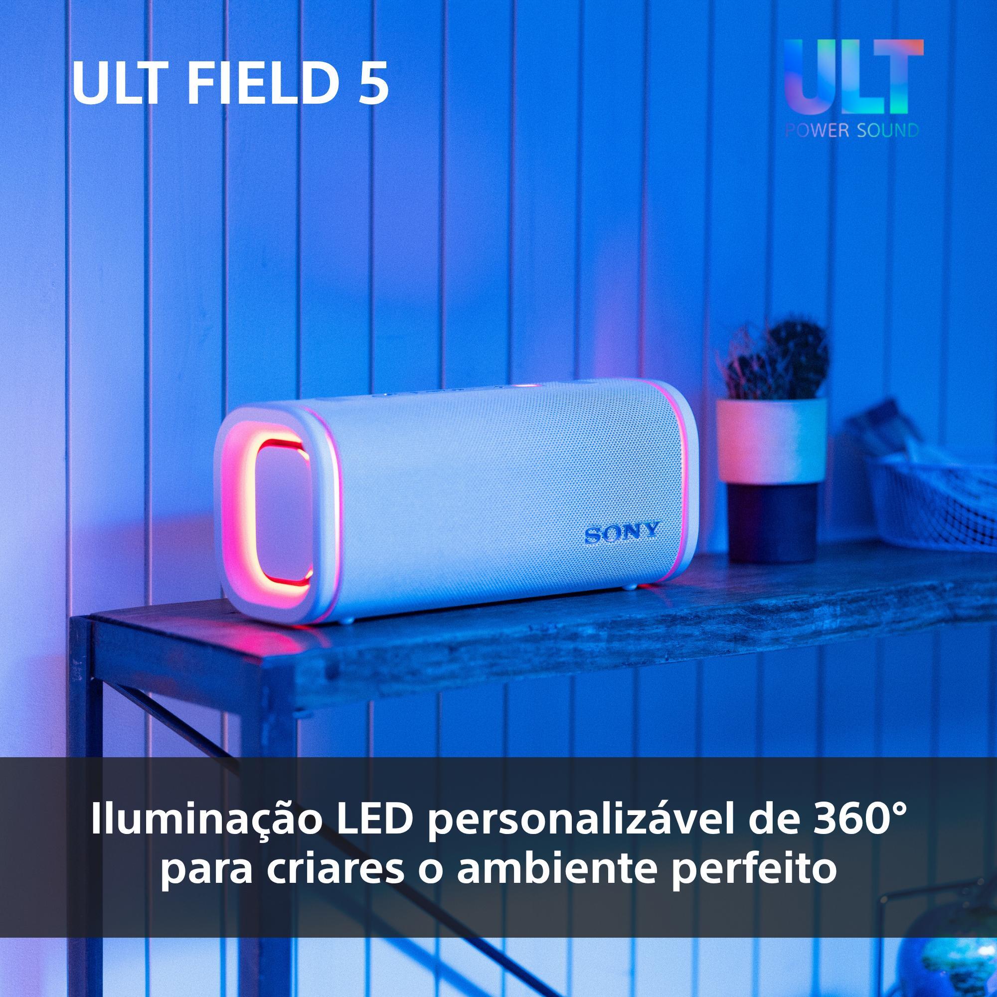 Coluna Portátil Sony ULT FIELD 5 com ULT POWER SOUND, IP67, Resistente à Água, ao Pó, aos Choques, Bateria 25 H Duração, Luzes 360°, Correia Amovível Preto-8
