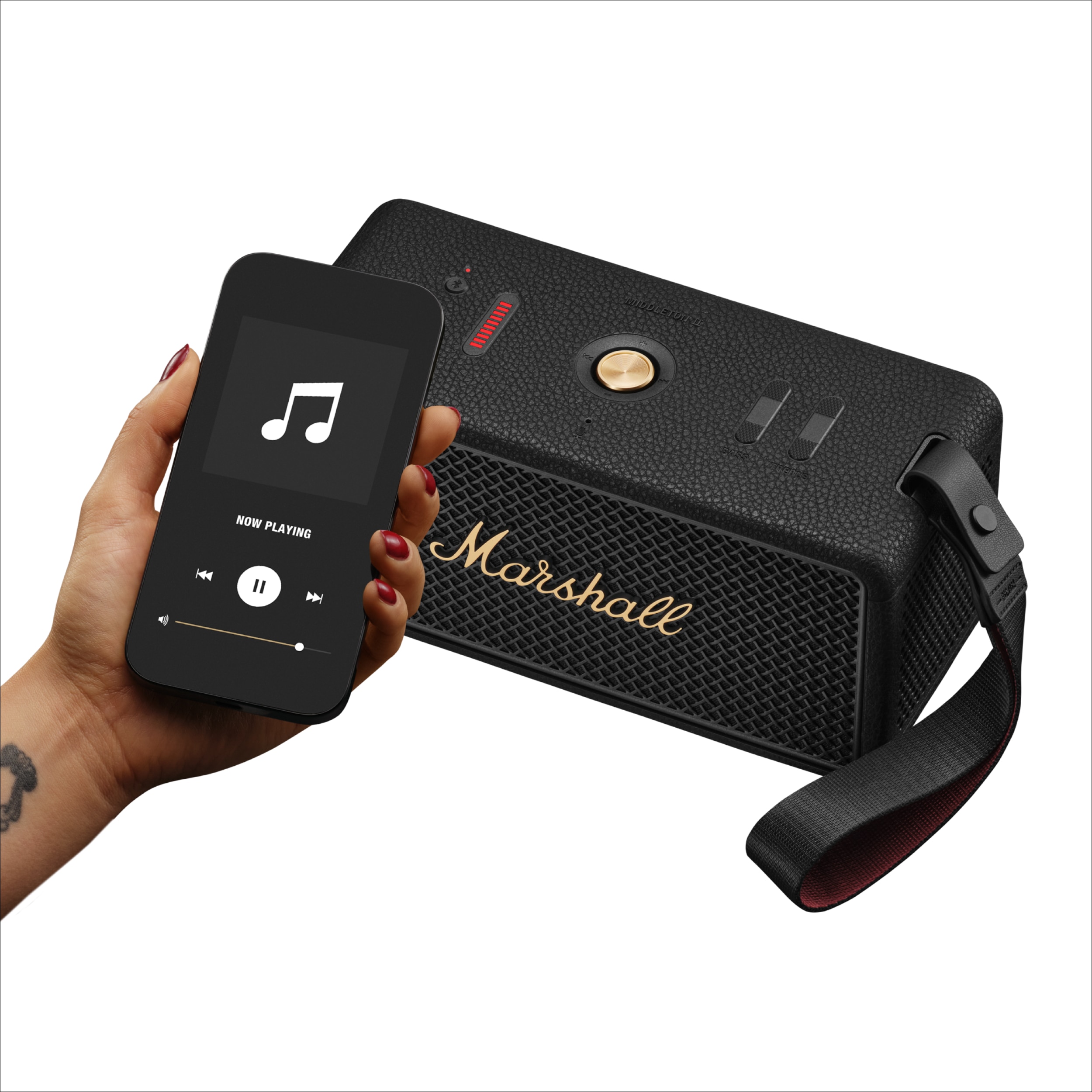 Coluna Portátil Marshall Bluetooth Middleton II Preto / Bronze-9
