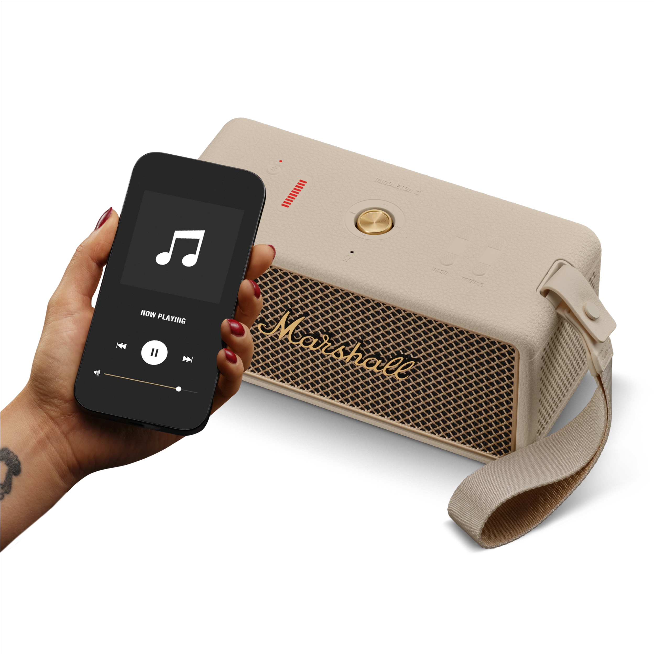 Coluna Portátil Marshall Bluetooth Middleton II Creme-9