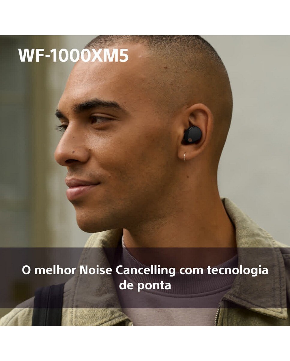Auriculares True Wireless Sony WF-1000XM5 com Cancelamento de Ruído Preto-5