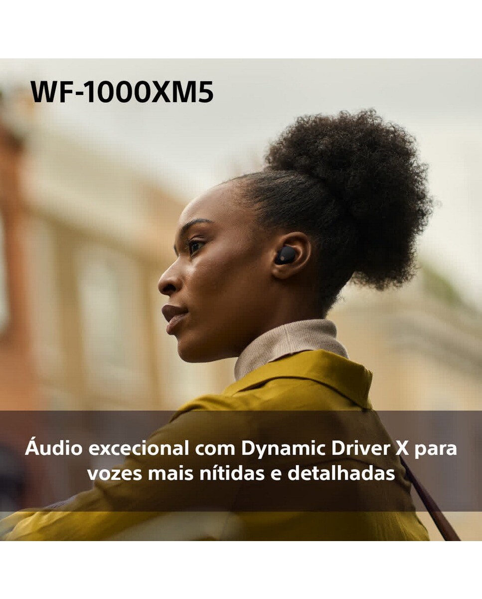 Auriculares True Wireless Sony WF-1000XM5 com Cancelamento de Ruído Preto-6
