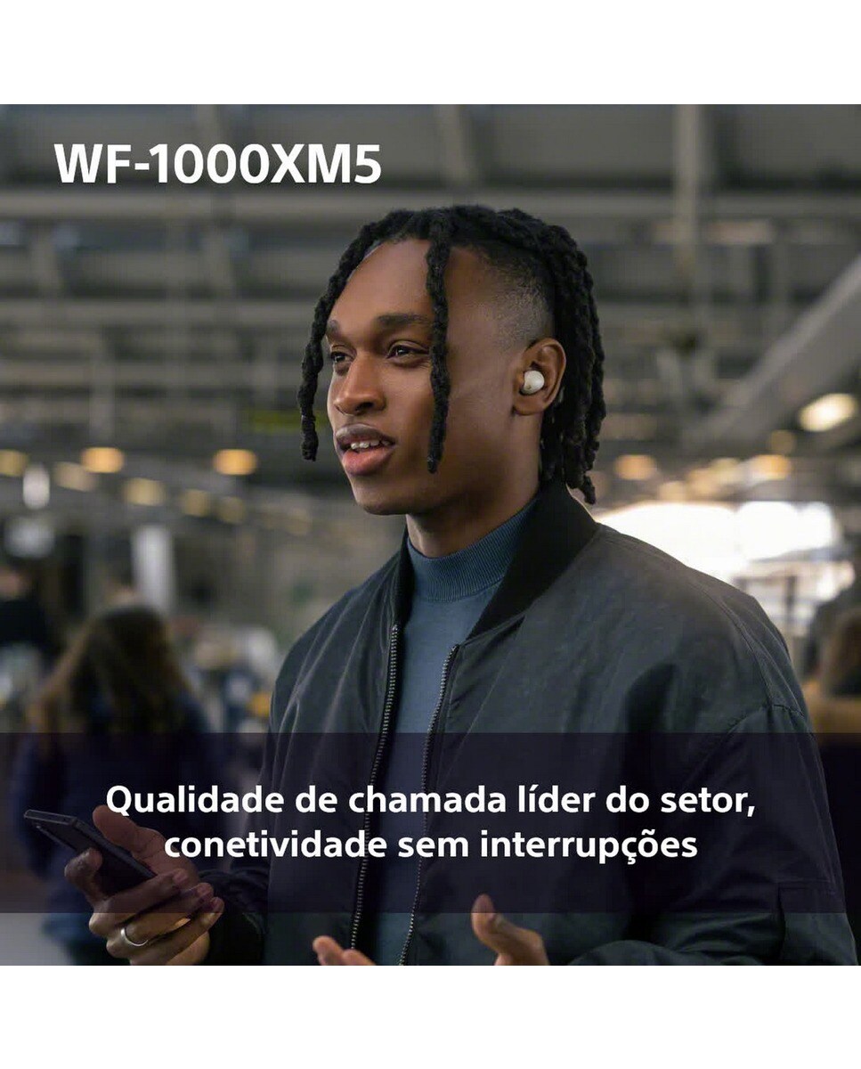 Auriculares True Wireless Sony WF-1000XM5 com Cancelamento de Ruído Preto-9