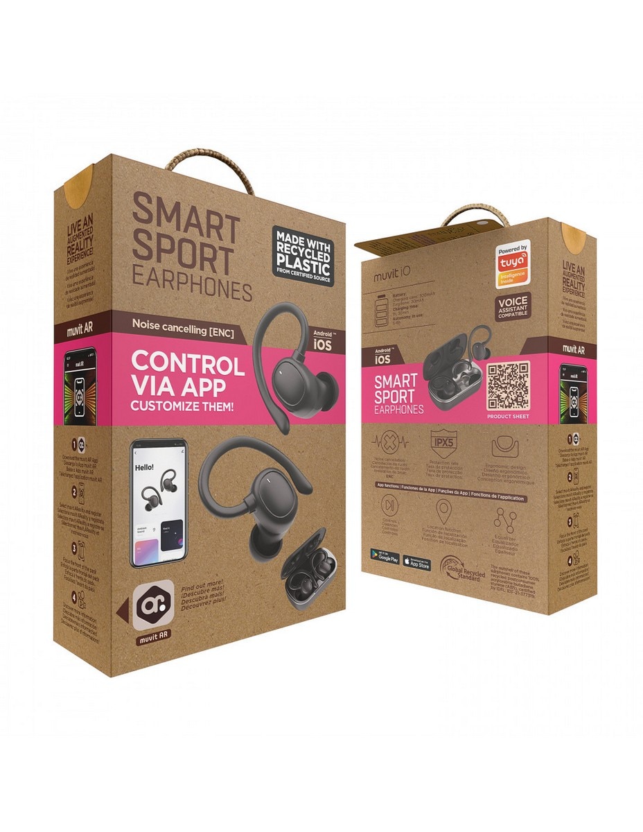 Auscultadores sem Fios Smart True Wireless Sport ENC Preto-9