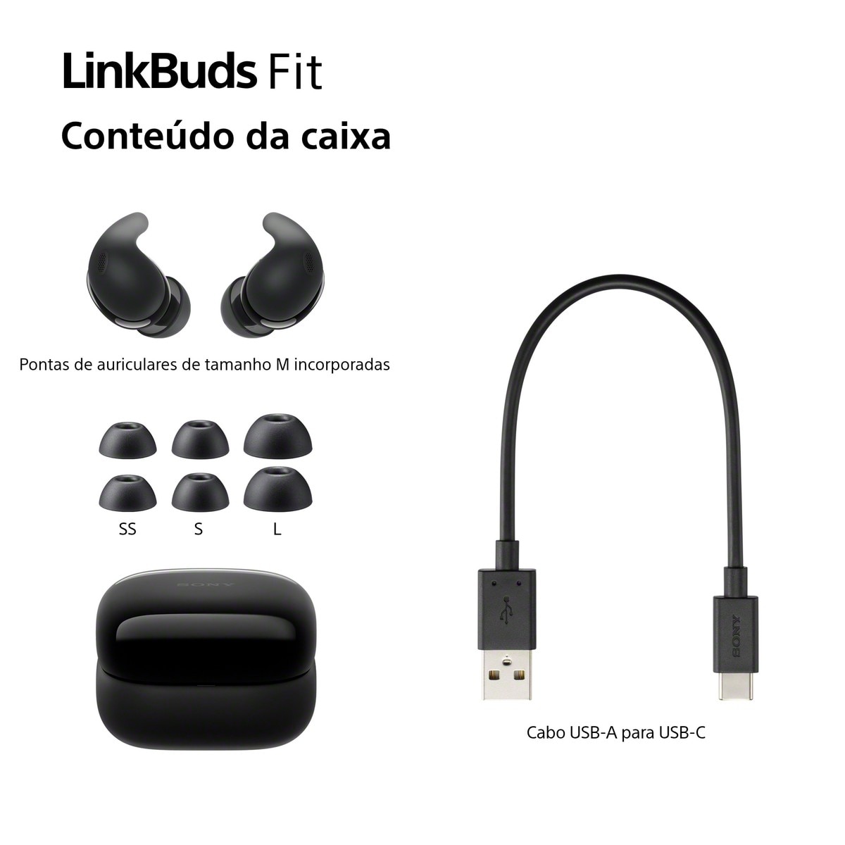Auriculares Sony WF-LS910N True Wireless LinkBuds Fit com Noise Cancelling Preto-12