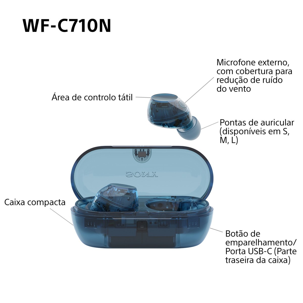 Auriculares True Wireless Sony WF-C710NB Azul-10