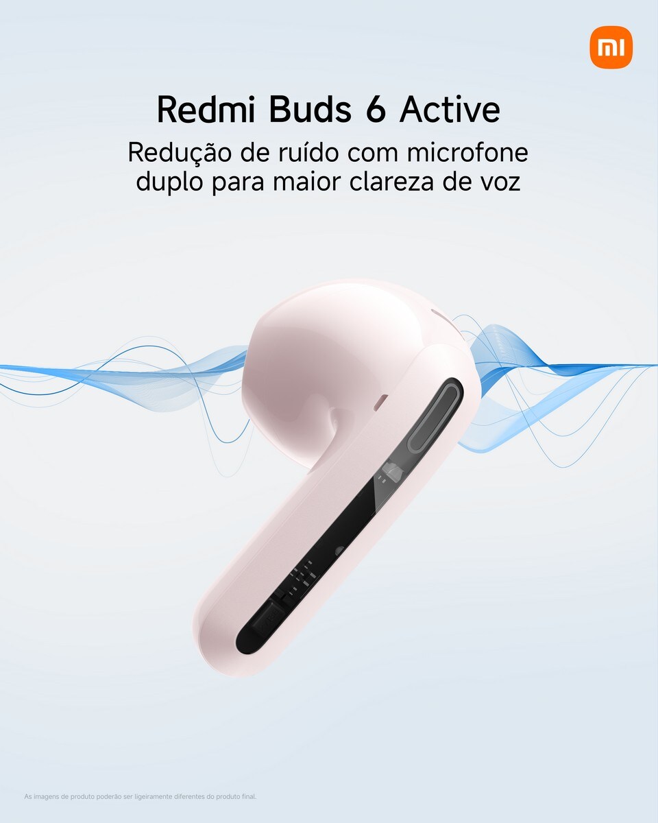 Auriculares Bluetooth Xiaomi Redmi Buds 6 Active com Redução de Ruído Rosa-6