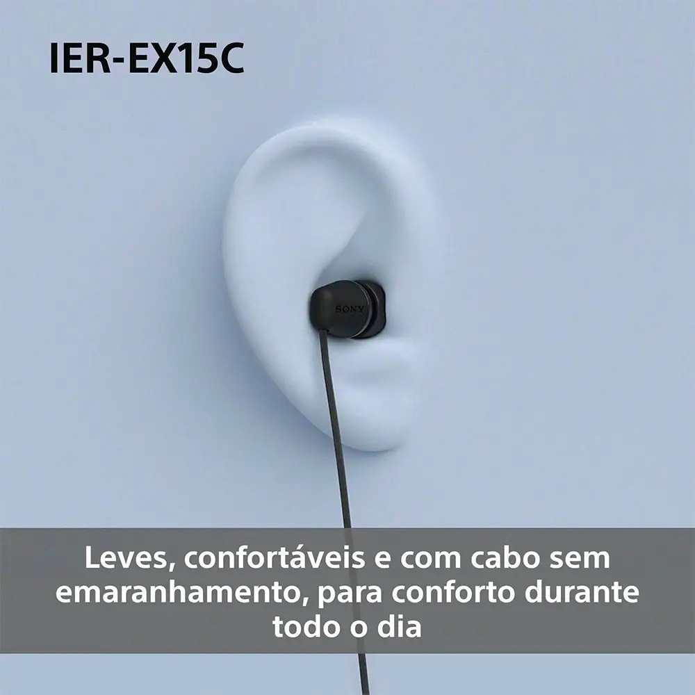 Auriculares Sony IER-EX15C de Botão com Micro e Cabo USB-C Preto-4