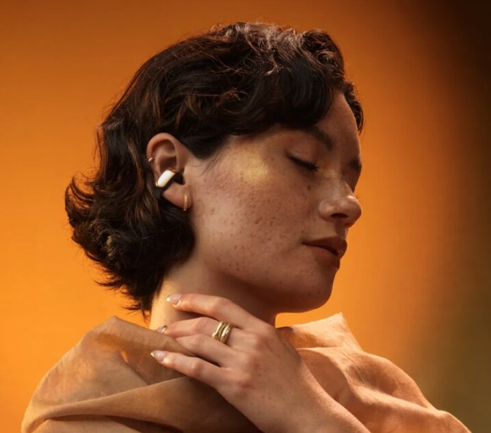 Auriculares Bluetooth QC Ultra Open Earbuds com Tecnologia Open Ear e Som 360º Negro / Ouro-2