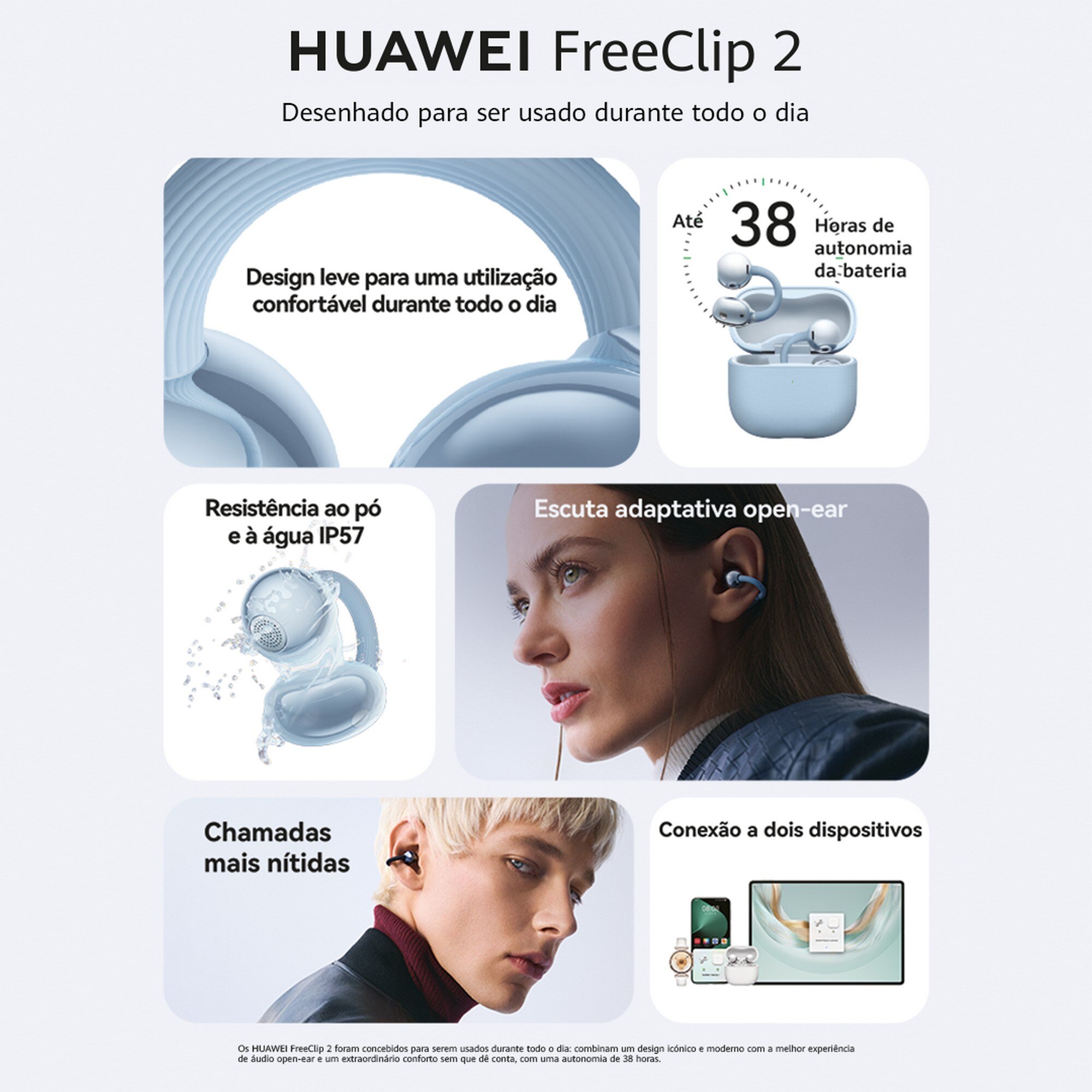 Auriculares True Wireless Huawei FreeClip 2 Preto-5