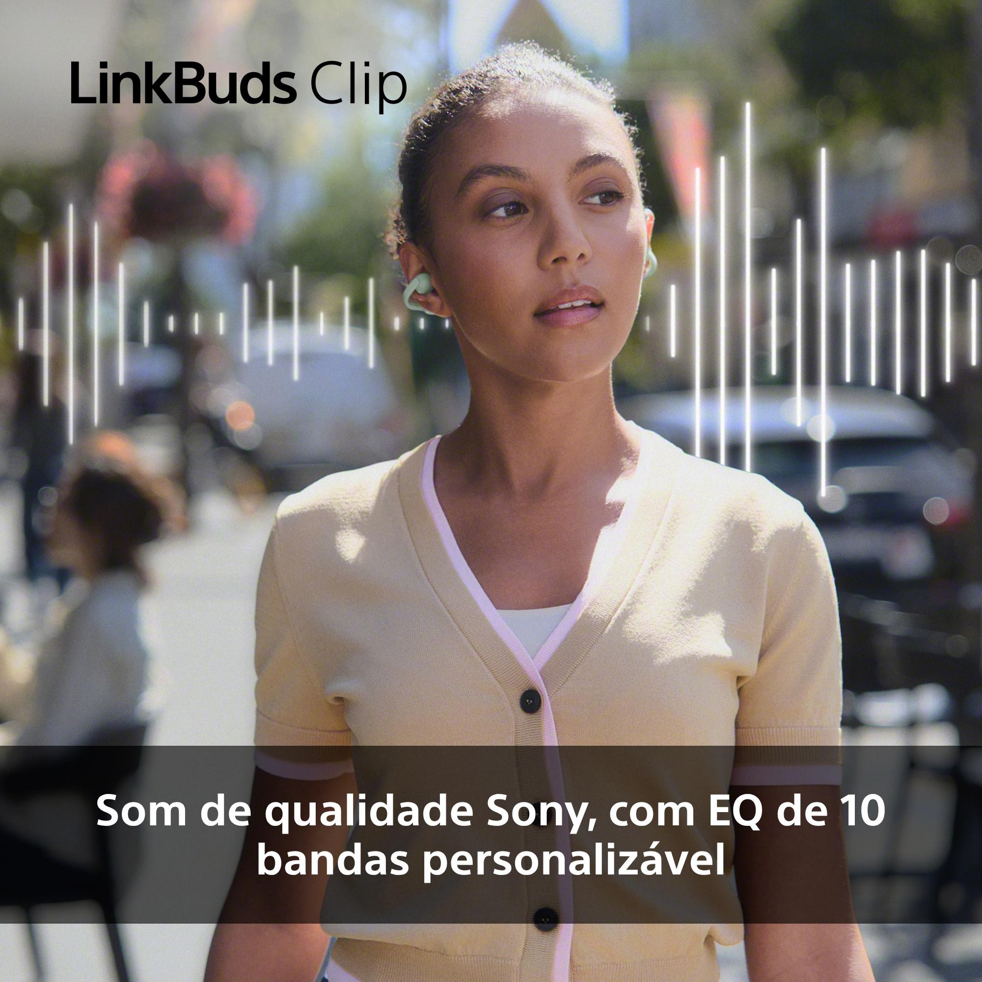 Auriculares sem Fios Sony LinkBuds Clip, Bluetooth, IPX4, 37 Horas de Autonomia Verde-menta-5