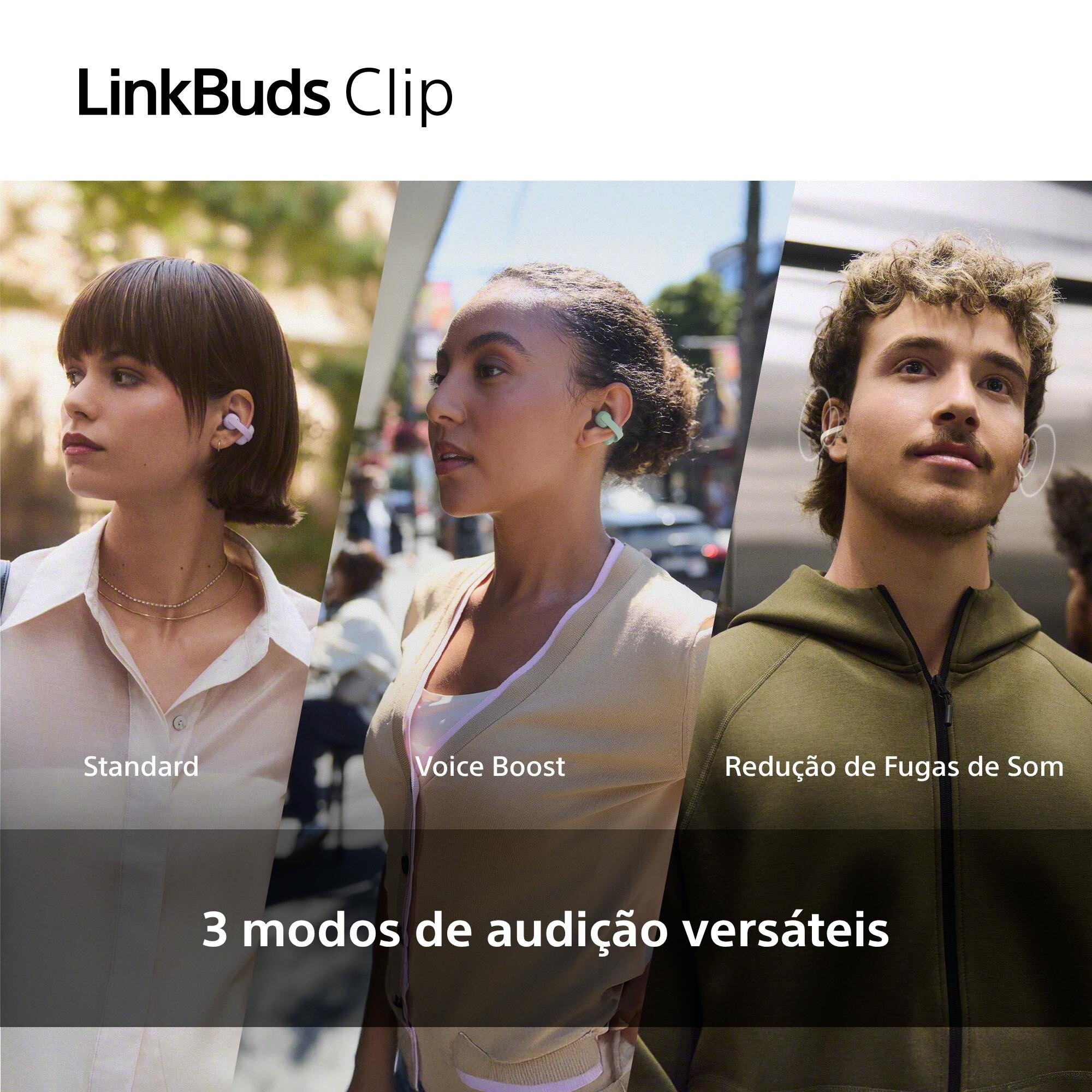 Auriculares sem Fios Sony LinkBuds Clip, Bluetooth, IPX4, 37 Horas de Autonomia Verde-menta-6