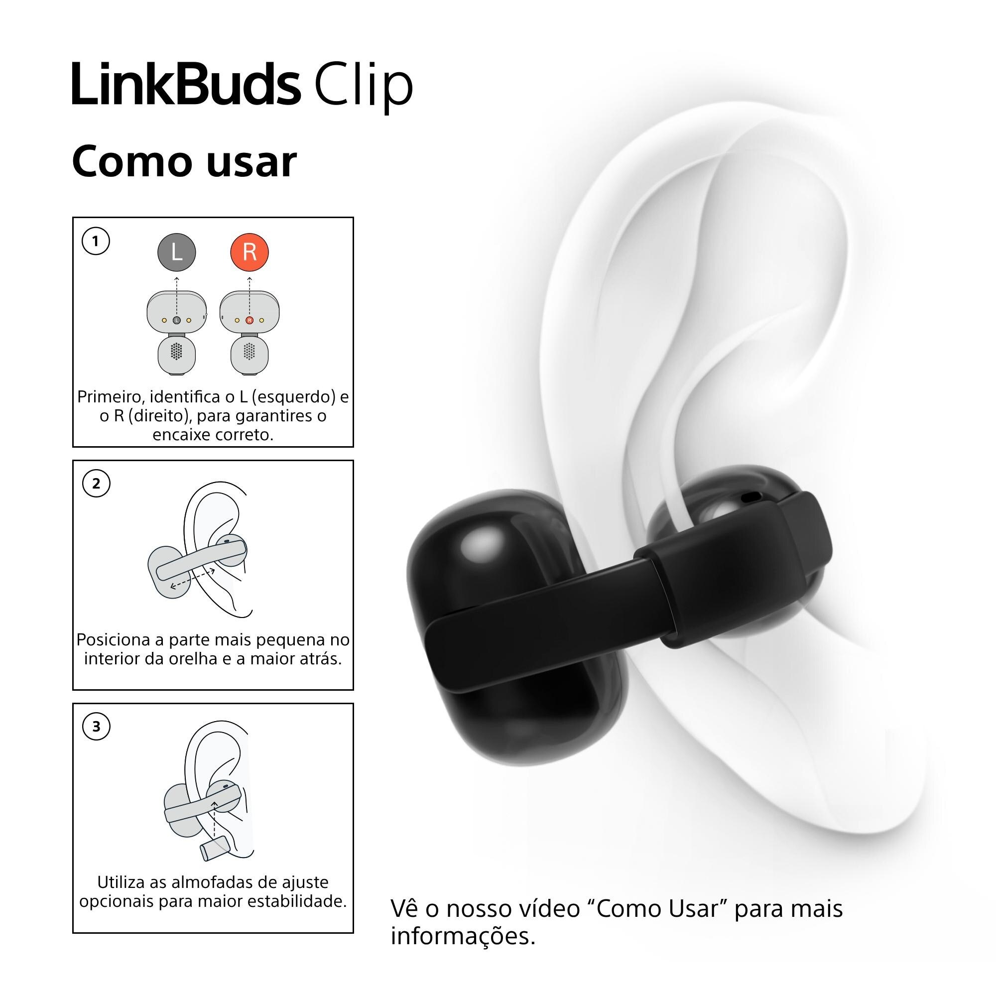 Auriculares sem Fios Sony LinkBuds Clip, Bluetooth, IPX4, 37 Horas de Autonomia Lavanda-14