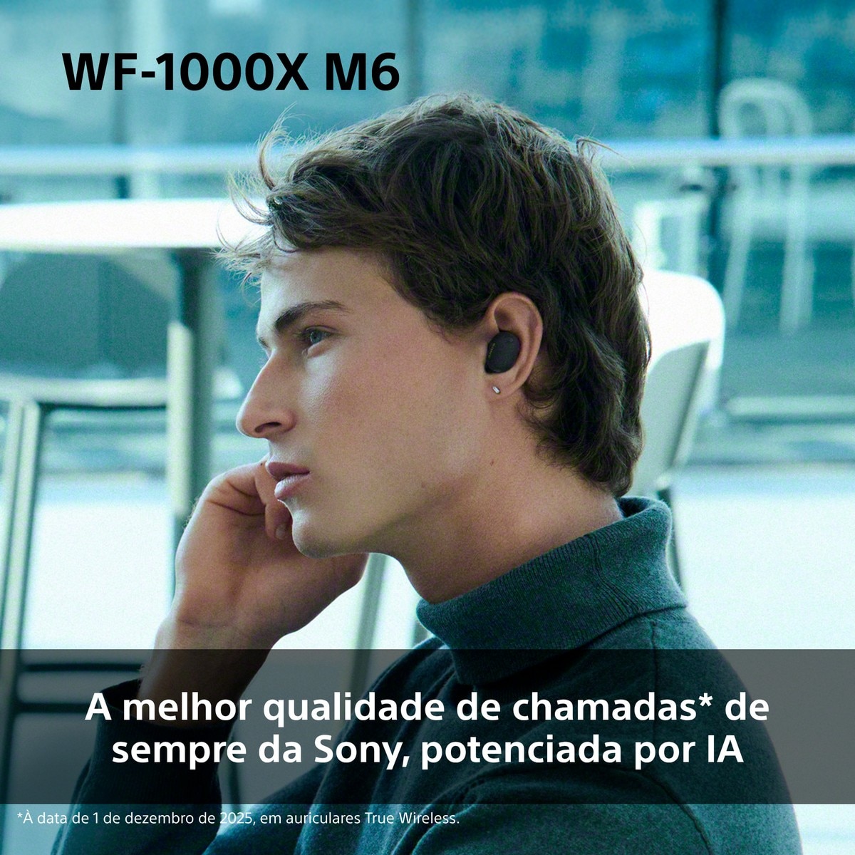 Auriculares True Wireless Sony com Noise Cancelling SONY WF-1000XM6B - Preto Preto-6