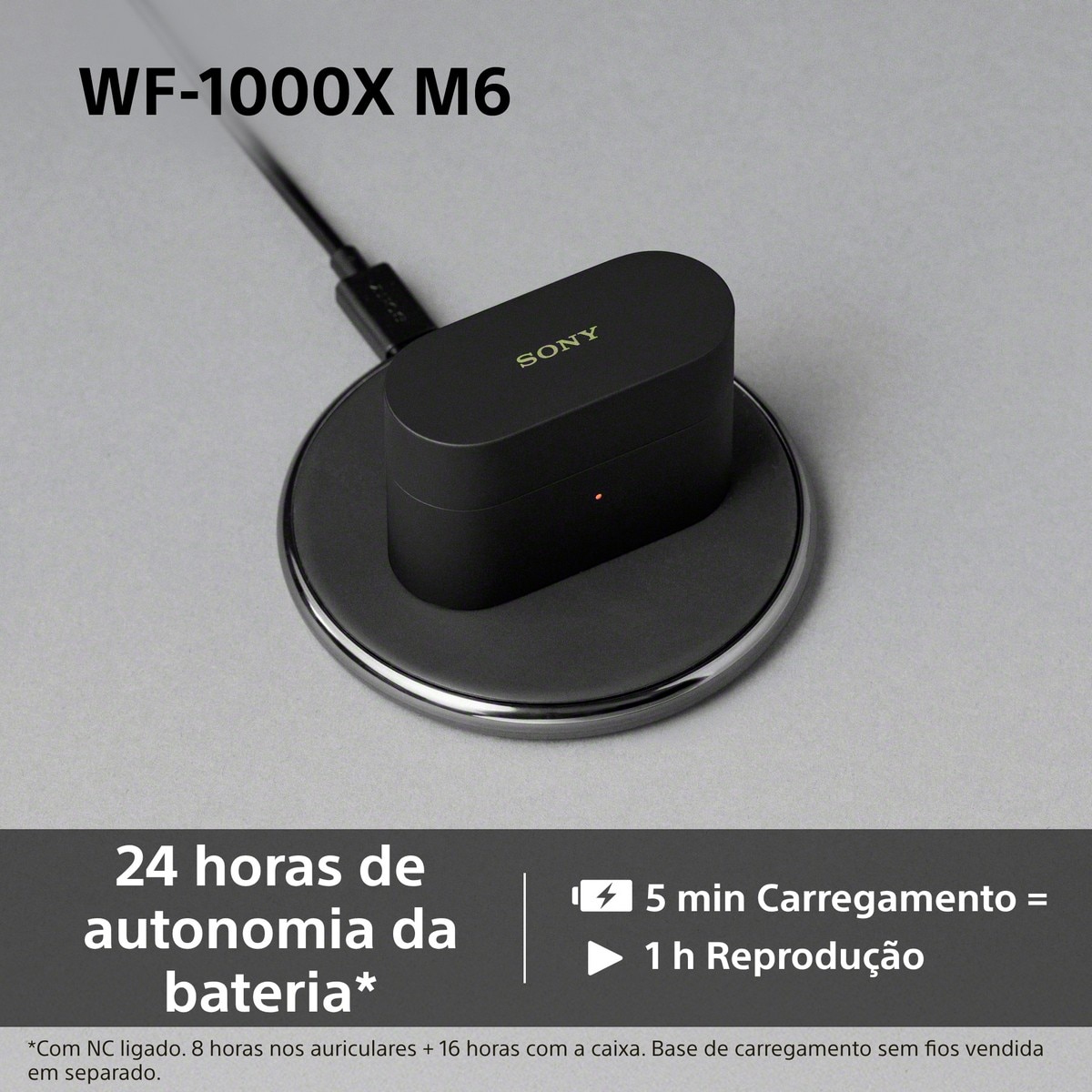 Auriculares True Wireless Sony com Noise Cancelling SONY WF-1000XM6B - Preto Preto-9