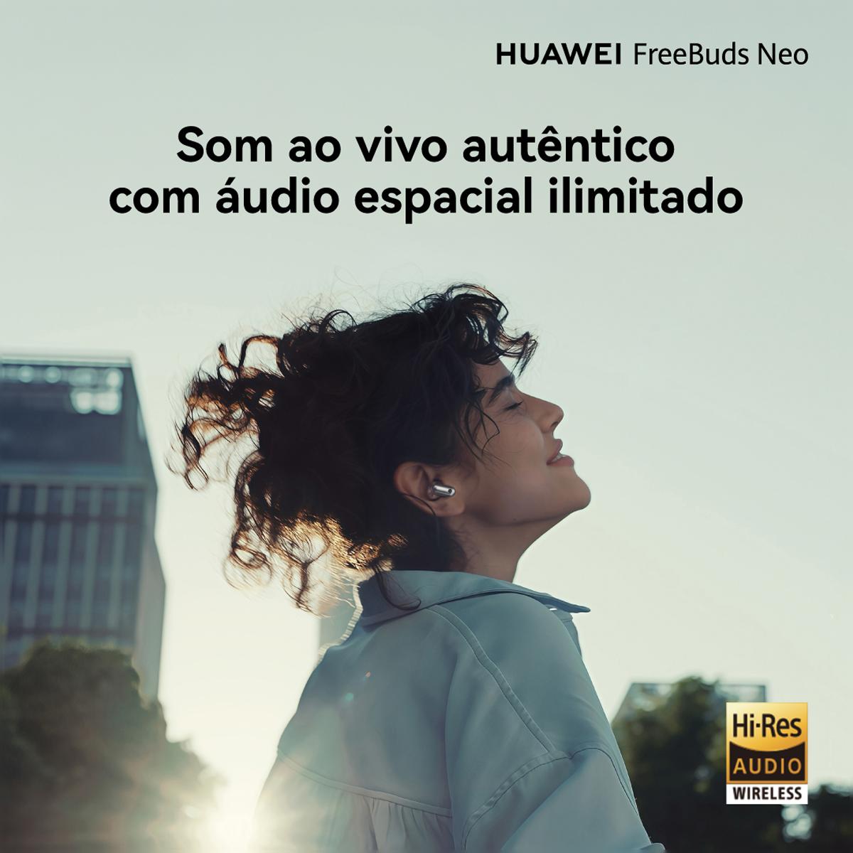 Auriculares True Wireless Huawei FreeBuds Neo com Cancelamento Ativo de Ruído Prata-7