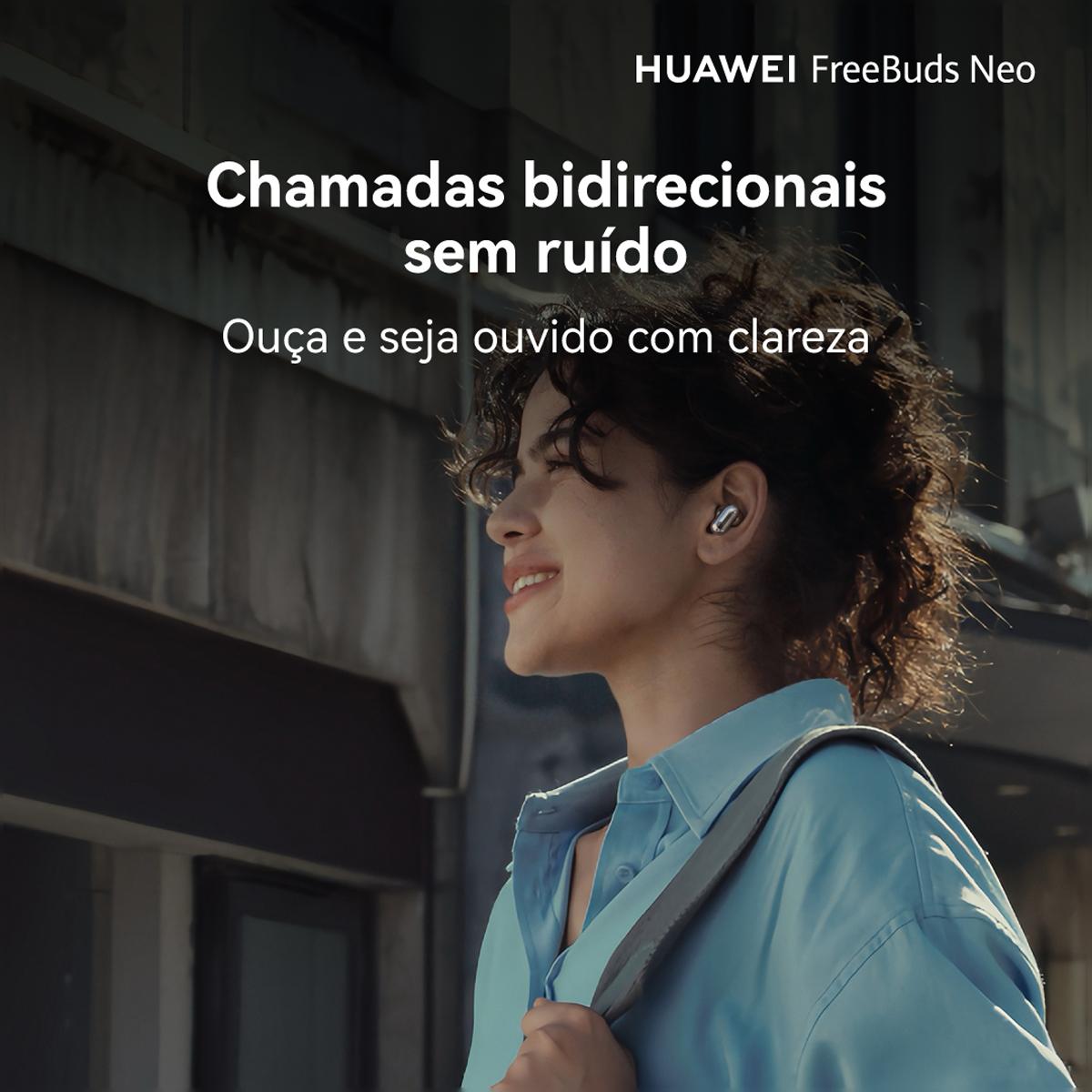 Auriculares True Wireless Huawei FreeBuds Neo com Cancelamento Ativo de Ruído Prata-8