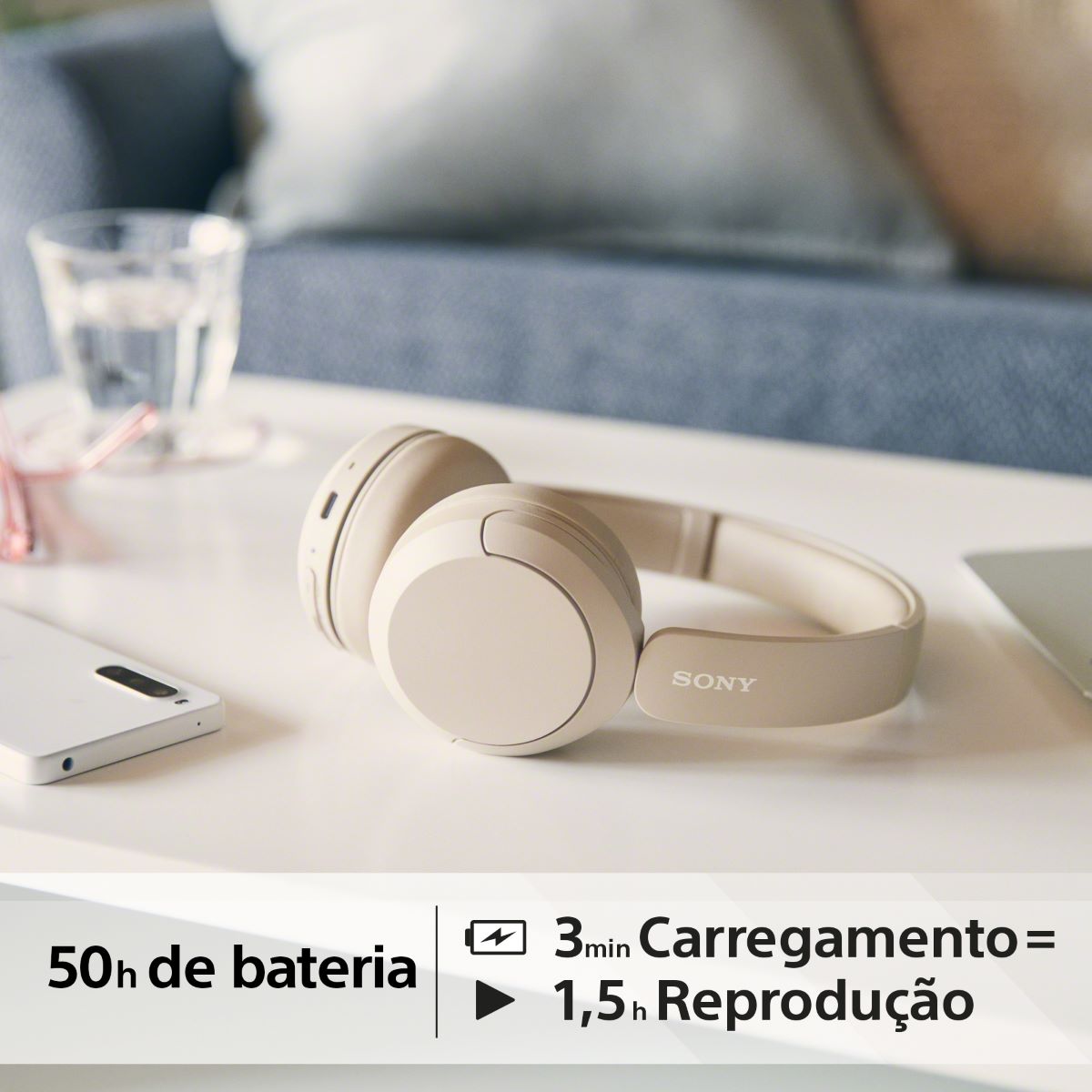 Auscultadores Wireless Sony WH-CH520 Bege-6