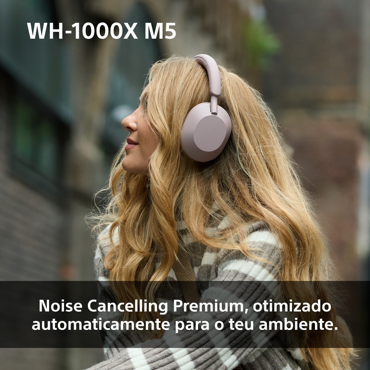 Auscultadores Sony WH1000XM5 Bluetooth, Noise Cancelling, 30 Horas de Bateria, Microfone, para iOS, Android e PC Rosa-pálido-4