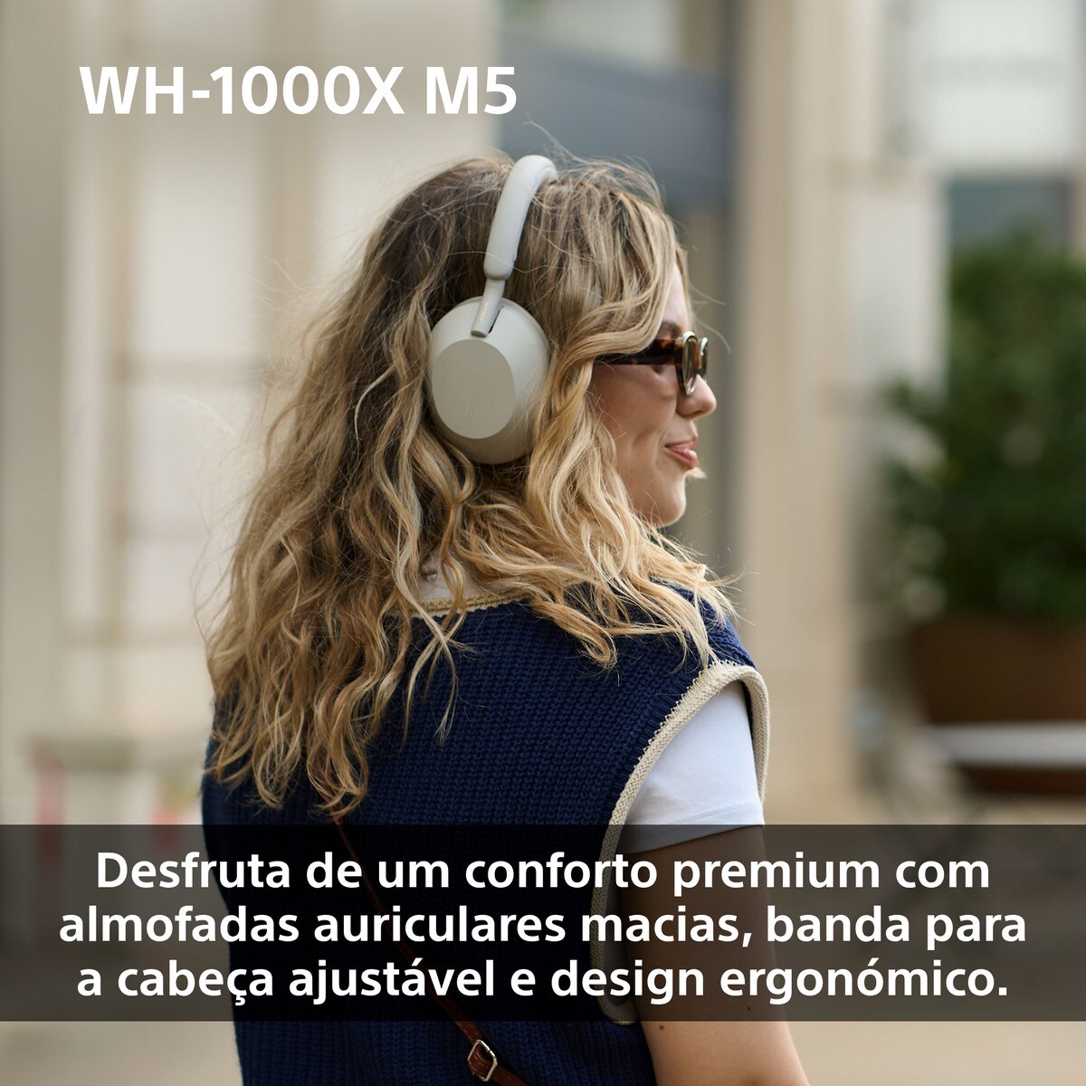 Auscultadores Sony WH1000XM5 Bluetooth, Noise Cancelling, 30 Horas de Bateria, Microfone, para iOS, Android e PC Rosa-pálido-7
