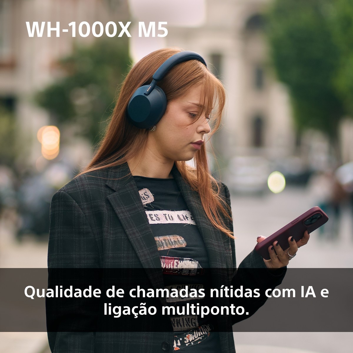 Auscultadores Sony WH1000XM5 Bluetooth, Noise Cancelling, 30 Horas de Bateria, Microfone, para iOS, Android e PC Rosa-pálido-8