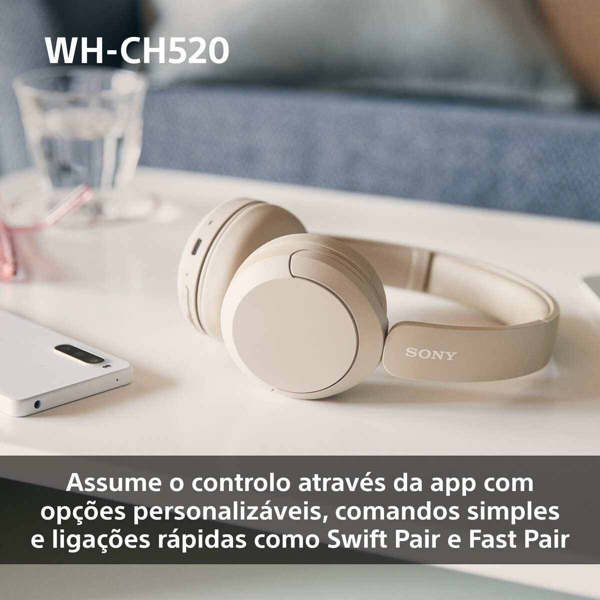 Auscultadores Wireless Sony WH-CH520 Rosa-7