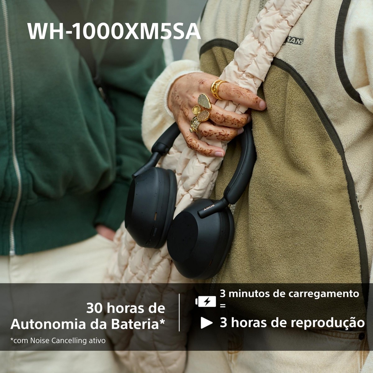 Auscultadores sem fios Sony WH-1000XM5SA Premium, Bluetooth com Noise Cancelling e com Bolsa em Tecido - Preto Preto-6