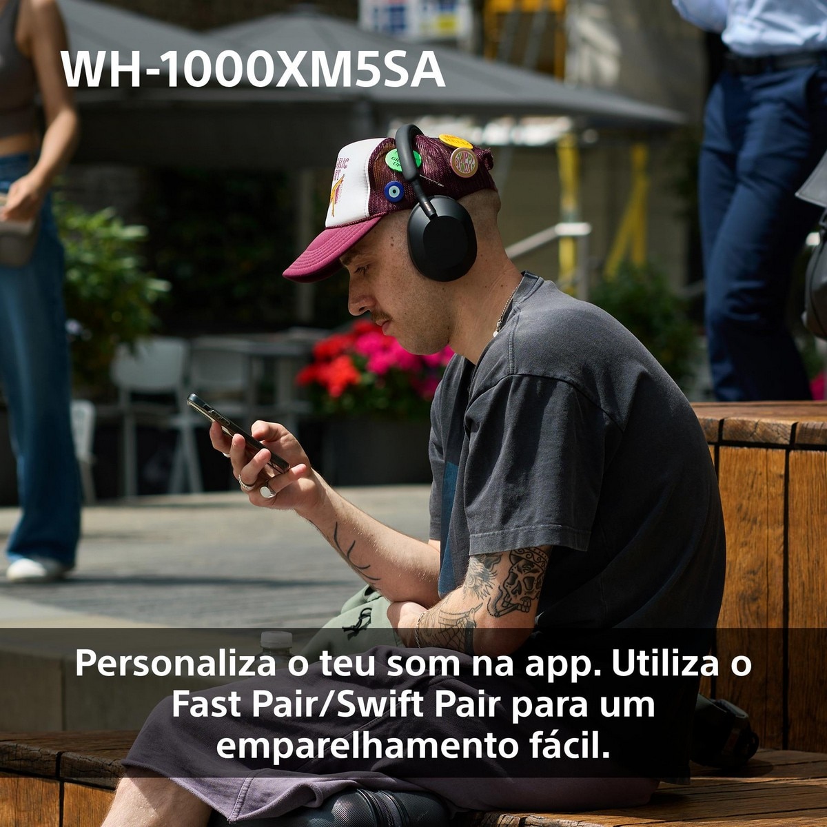 Auscultadores sem fios Sony WH-1000XM5SA Premium, Bluetooth com Noise Cancelling e com Bolsa em Tecido - Preto Preto-9