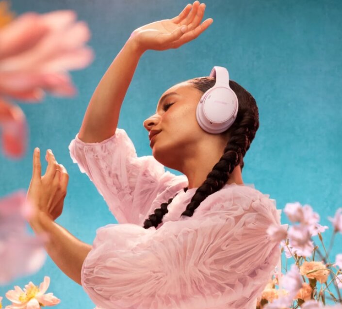 Auscultadores QC Headphones Rosa-2