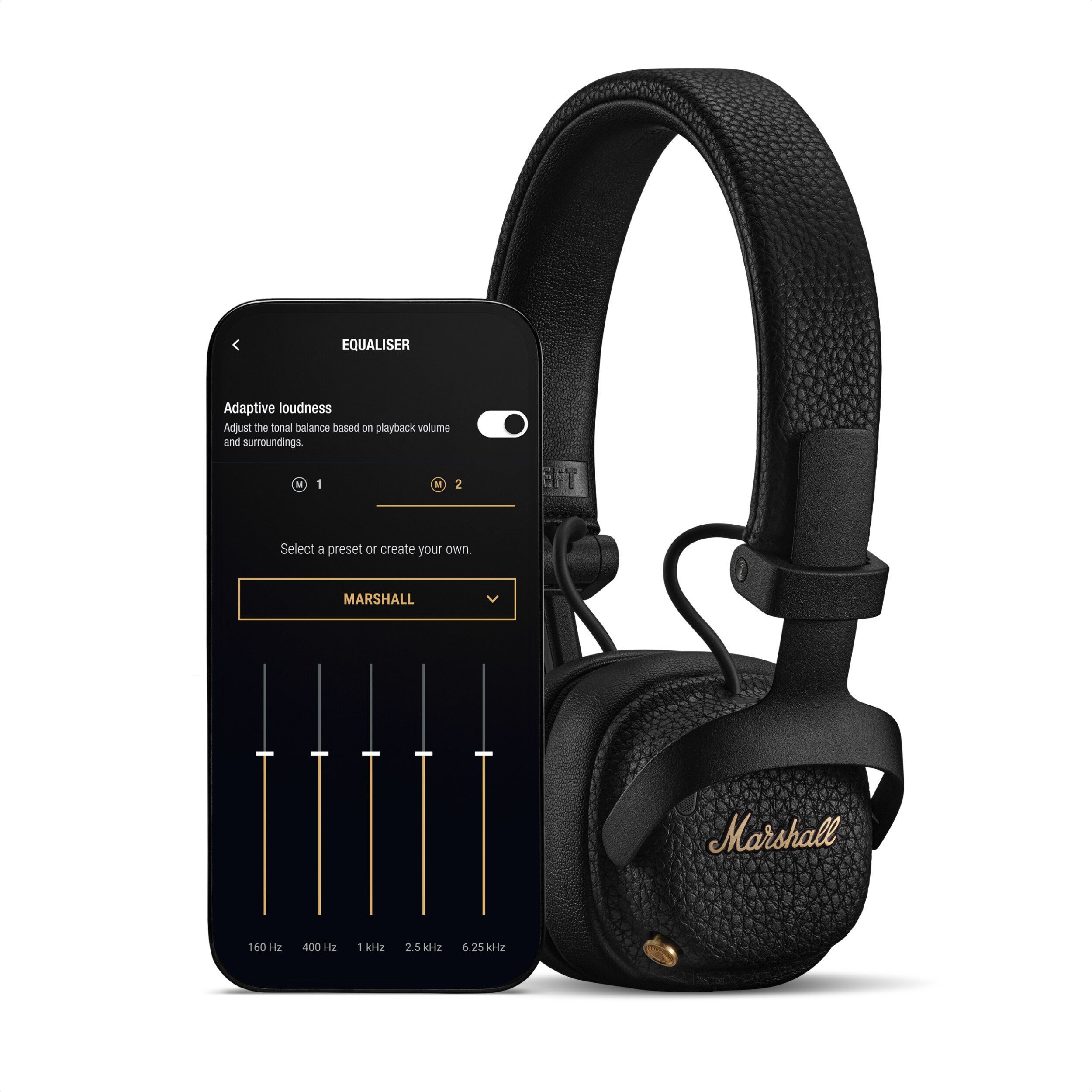 Auscultadores Marshall Milton A.N.C. com Cancelamento Ativo de Ruido - Preto Preto-10