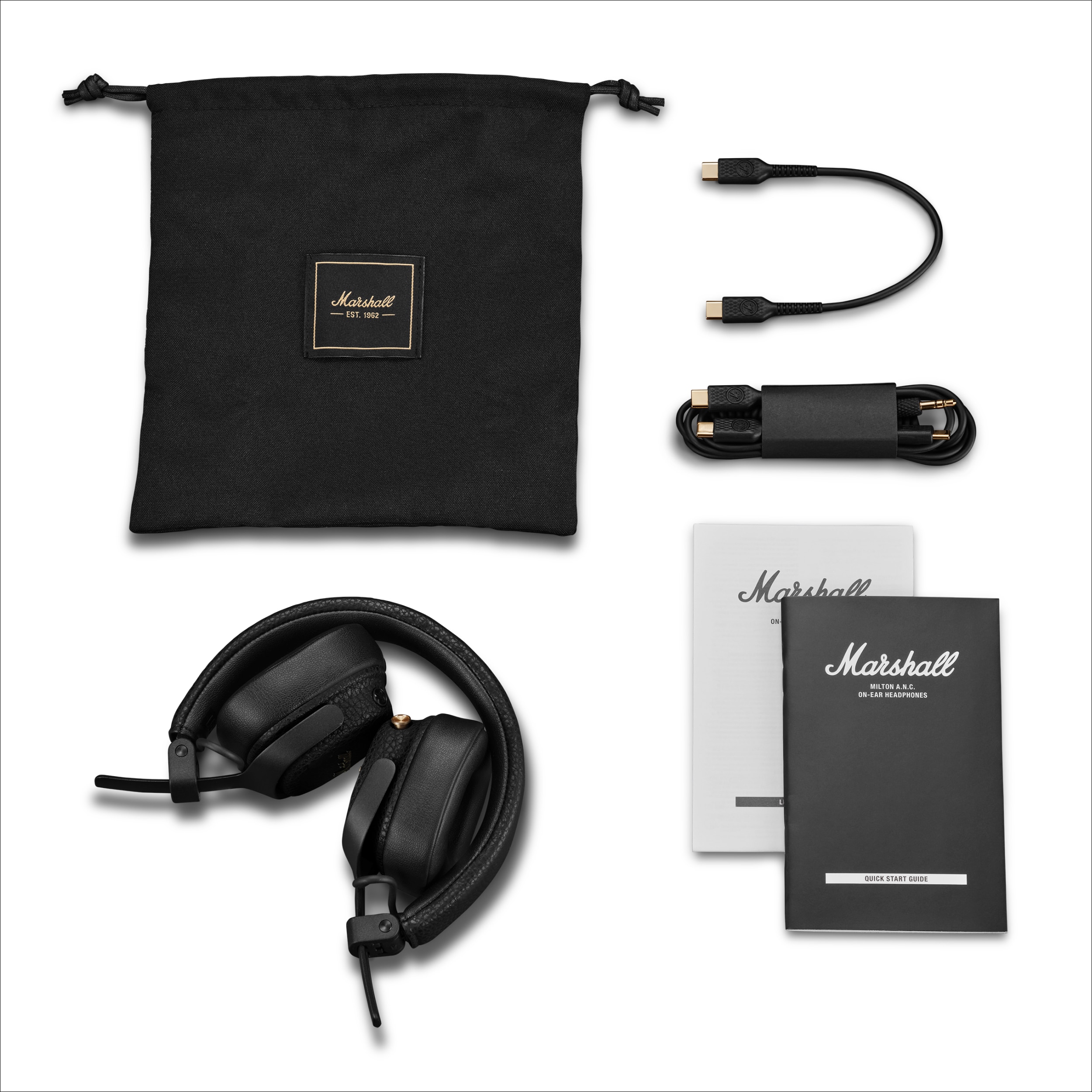 Auscultadores Marshall Milton A.N.C. com Cancelamento Ativo de Ruido - Preto Preto-11