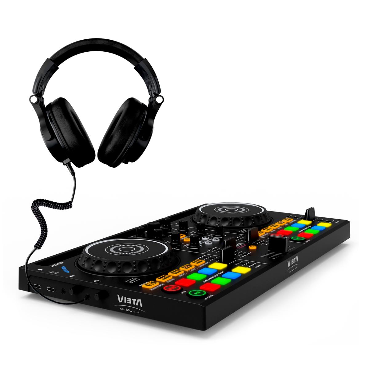 Auscultadores DJ Vieta Pro Halo com Cabo e Isolamento de Som Profissional Preto-5