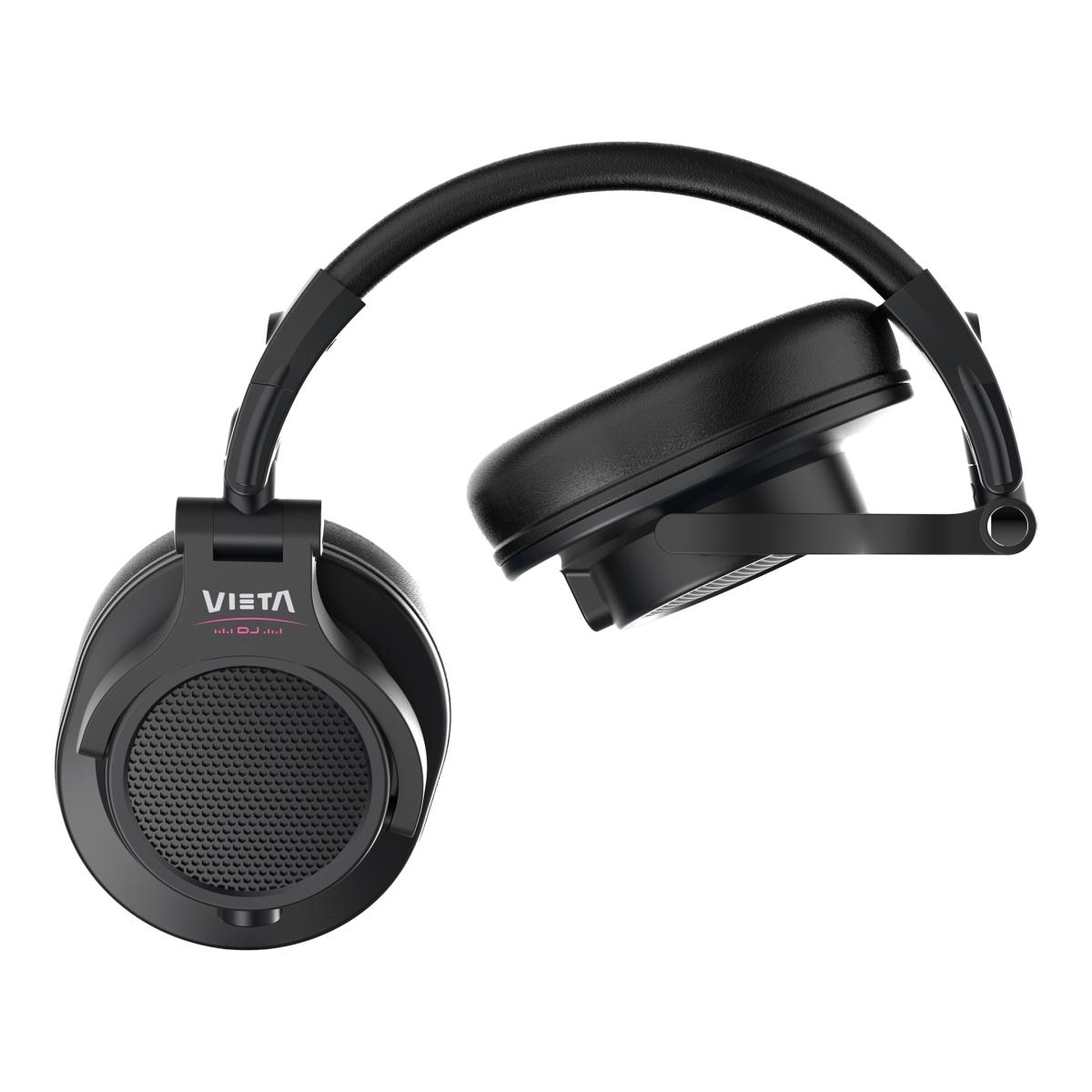 Auscultadores DJ Vieta Pro Halo com Cabo e Isolamento de Som Profissional Preto-6