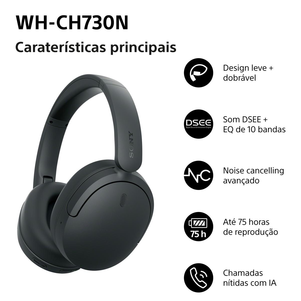 Auscultadores Bluetooth com NC Sony WH-CH730N Preto-4