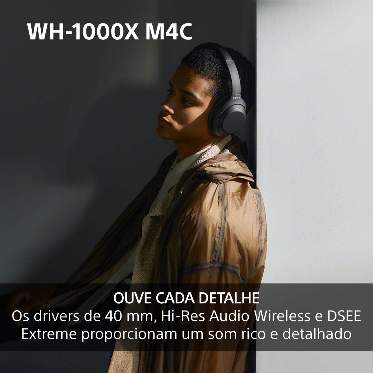 Auscultadores Headband NC Sony WH-1000XM4C Bluetooth, sem Fios, com Cancelamento de Ruído e até 34 h de Bateria Preto-6