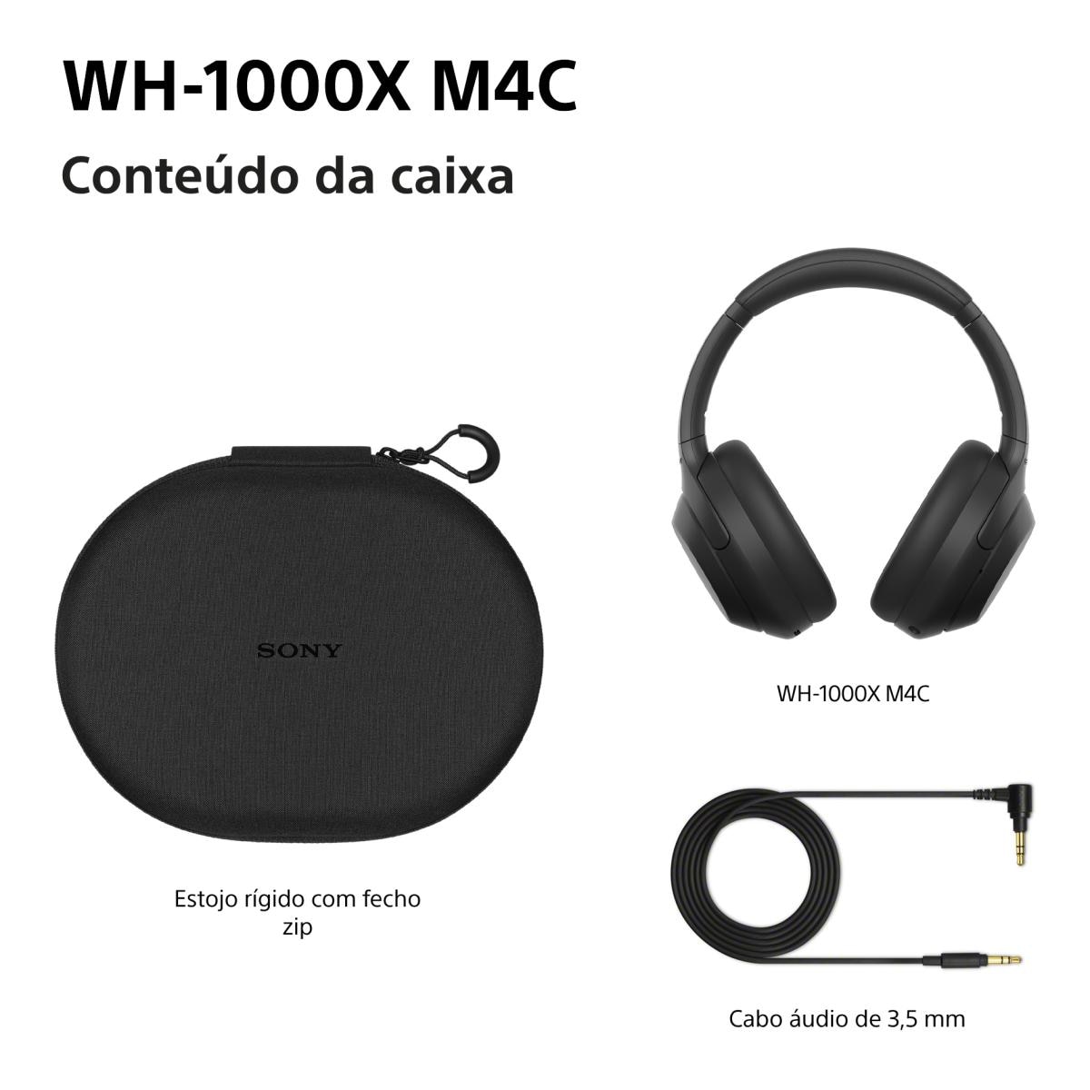 Auscultadores Headband NC Sony WH-1000XM4C Bluetooth, sem Fios, com Cancelamento de Ruído e até 34 h de Bateria Preto-11
