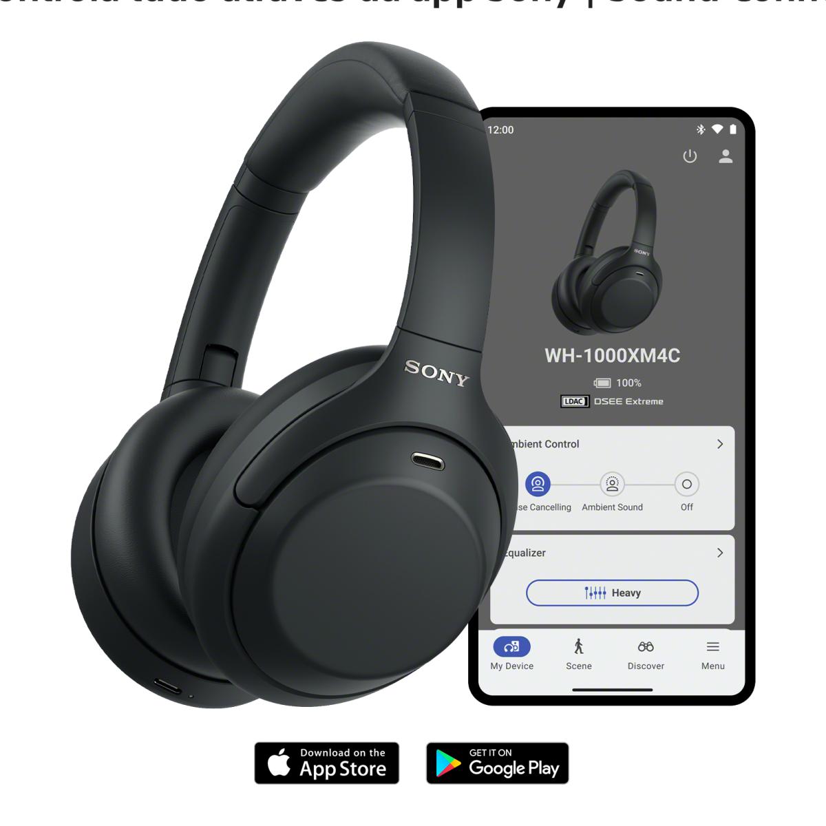 Auscultadores Headband NC Sony WH-1000XM4C Bluetooth, sem Fios, com Cancelamento de Ruído e até 34 h de Bateria Preto-12