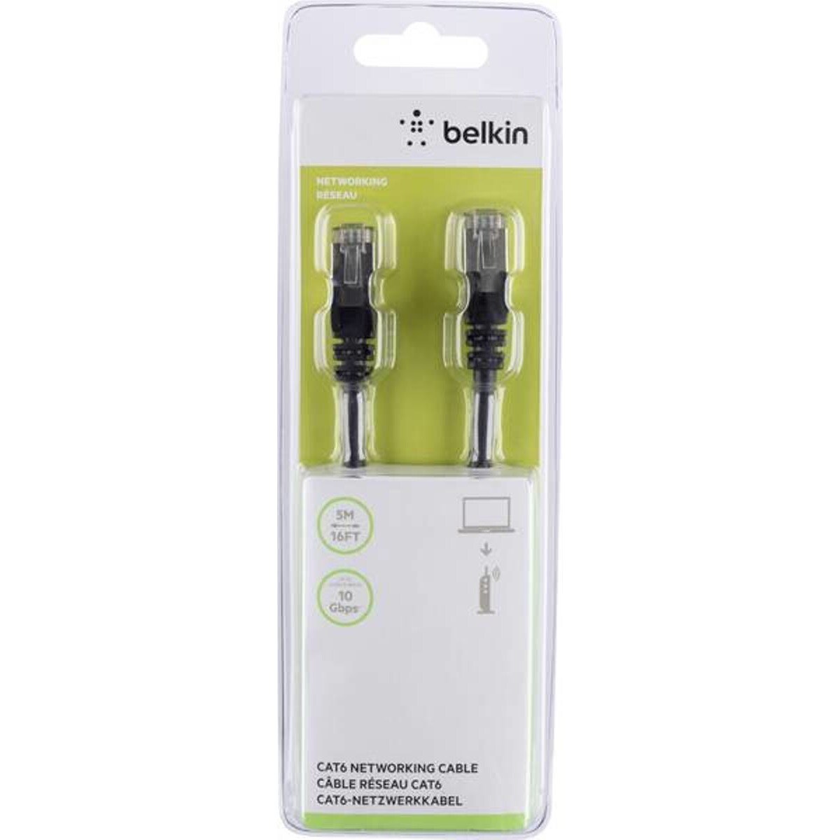 Cabo de Rede Belkin Cat6, RJ45, 5m - Preto Preto-2