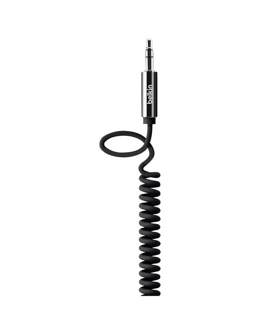 Cabo Auxiliar Belkin em Espiral de 3,5 mm MIXIT 1,8 m - Preto Preto-1