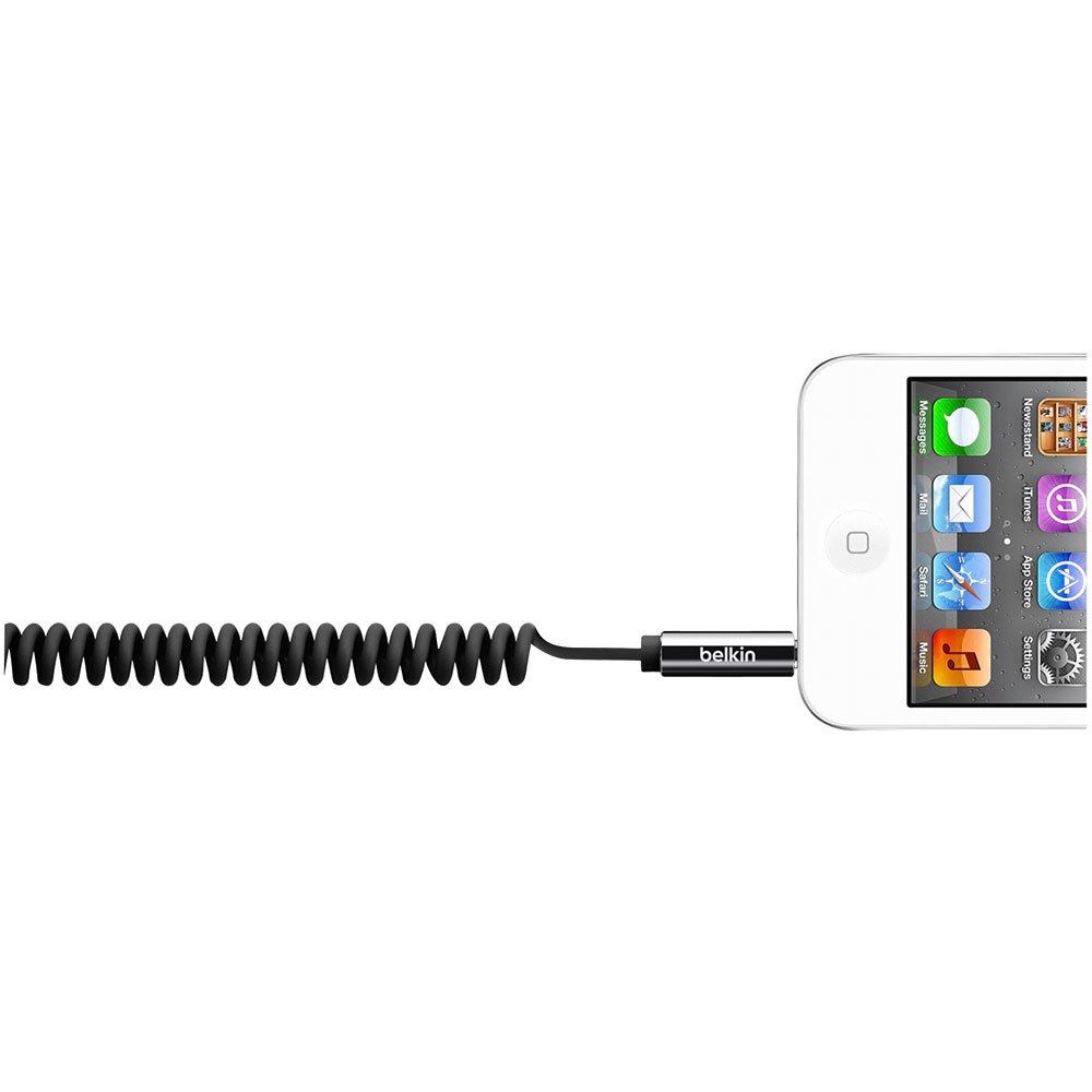 Cabo Auxiliar Belkin em Espiral de 3,5 mm MIXIT 1,8 m - Preto Preto-2