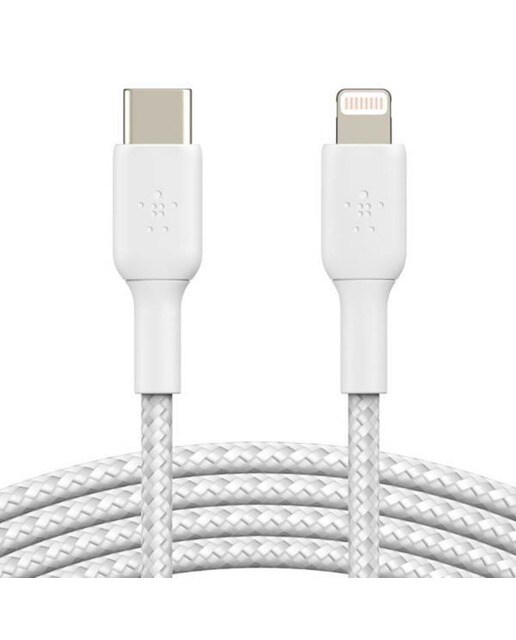 Cabo Trançado Belkin Boost Charge Lightning para USB-C, 1m - Branco Branco-1