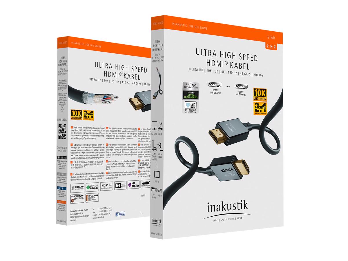 Cabo HDMI 2,1 Star Ultra High Speed com Ethernet - 8K 2Mts 1